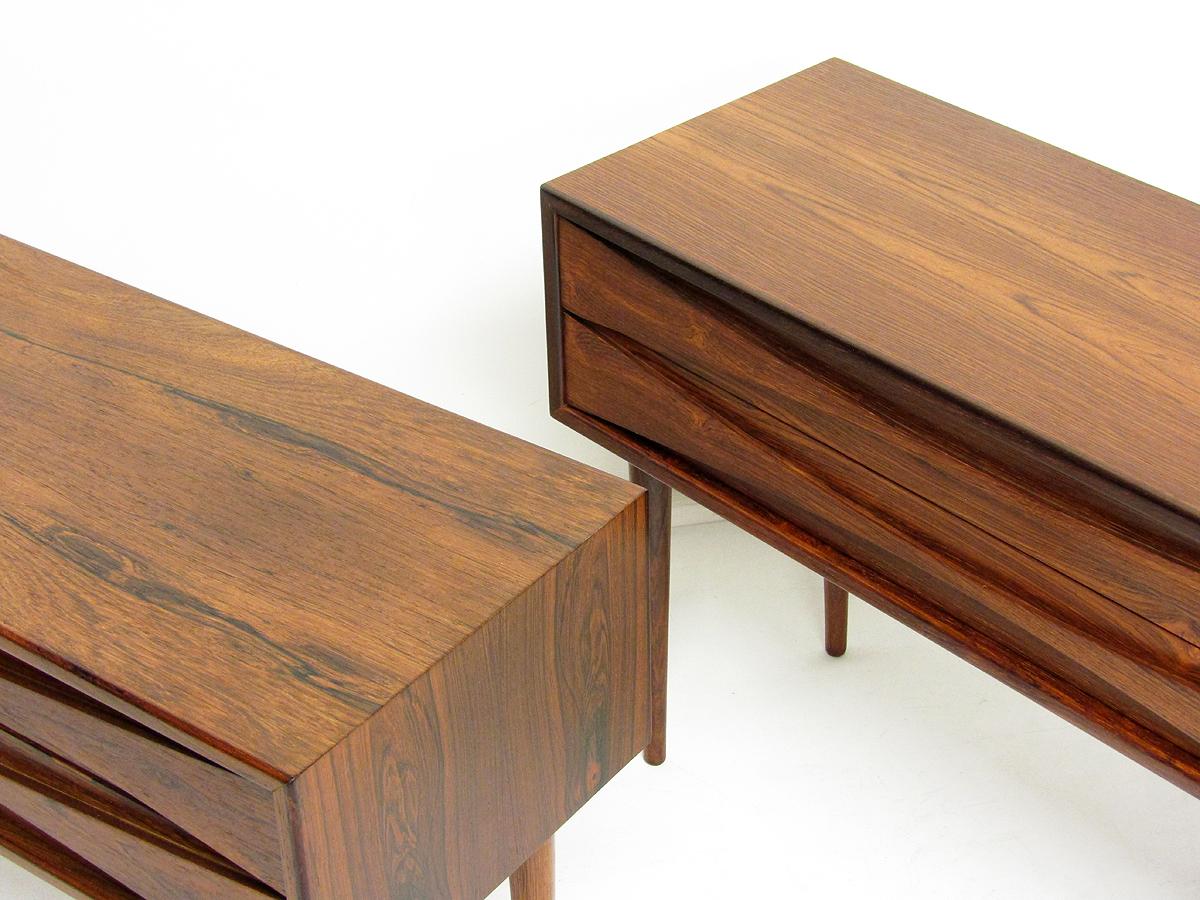 Pair of 1960s Danish Rosewood Side Table Nightstands by Niels Clausen 1