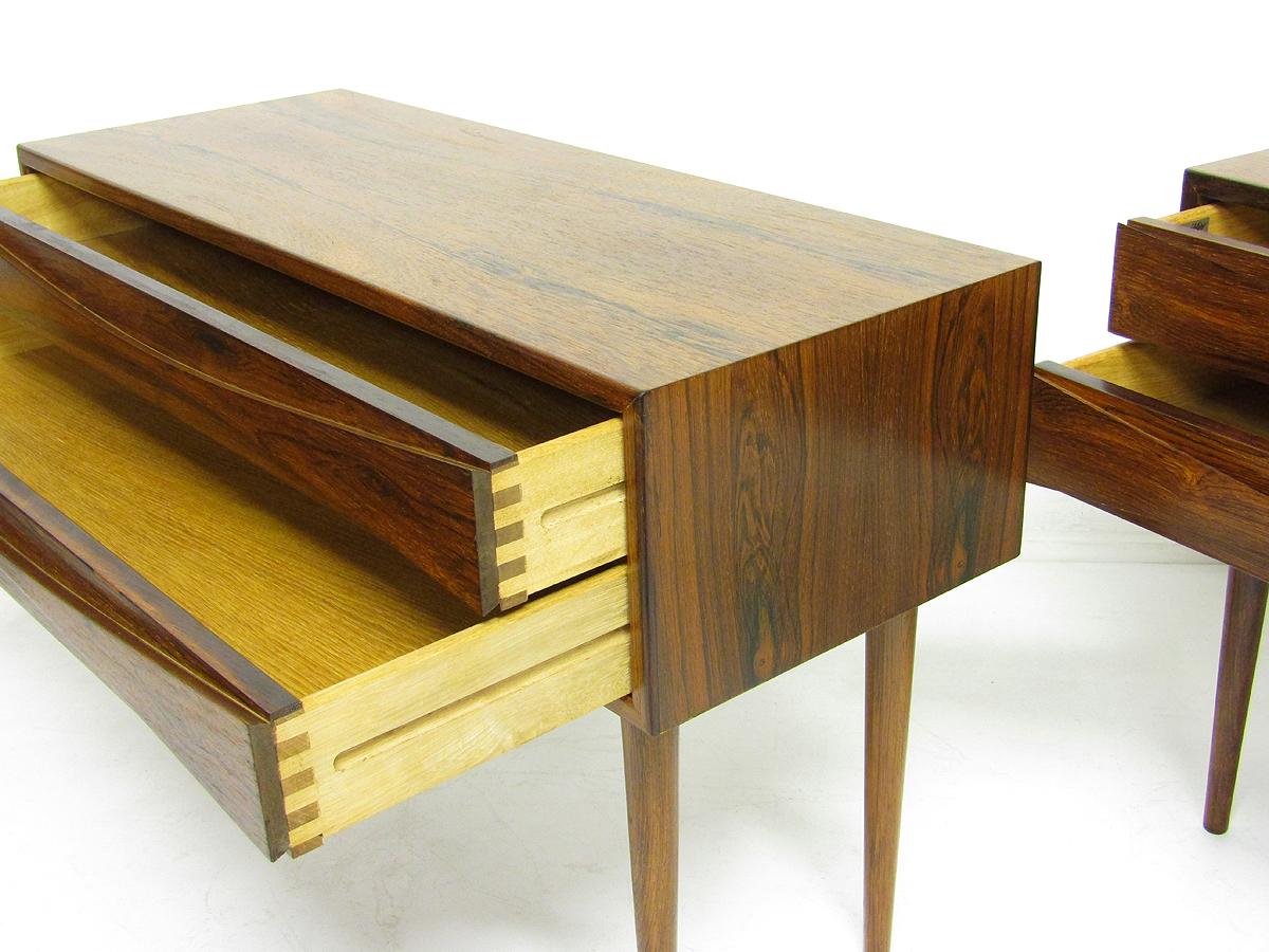 Pair of 1960s Danish Rosewood Side Table Nightstands by Niels Clausen 3