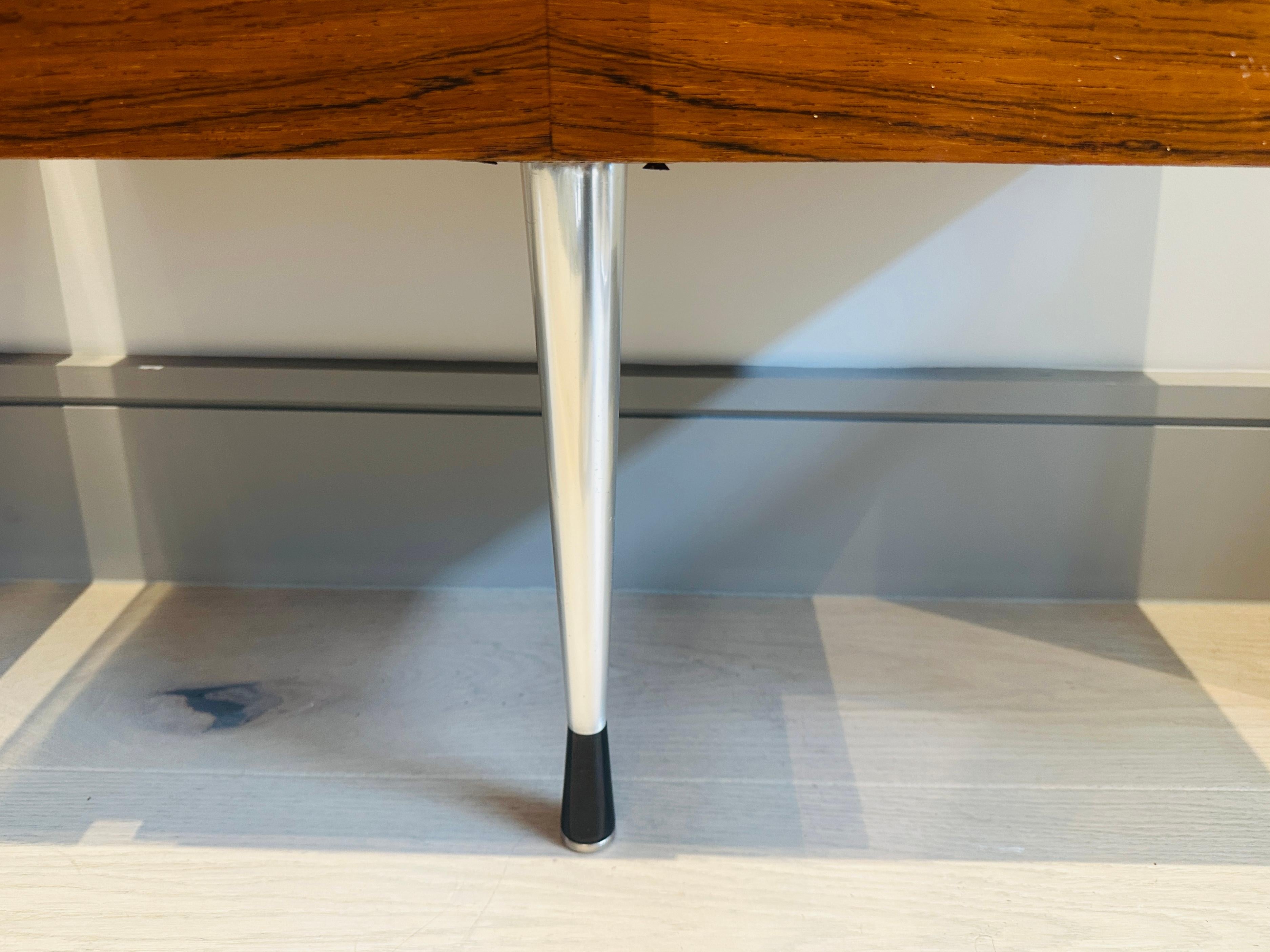 Pair of 1960s Danish Rosewood Veneer & Polished Chrome Wall Hung Nightstands 13