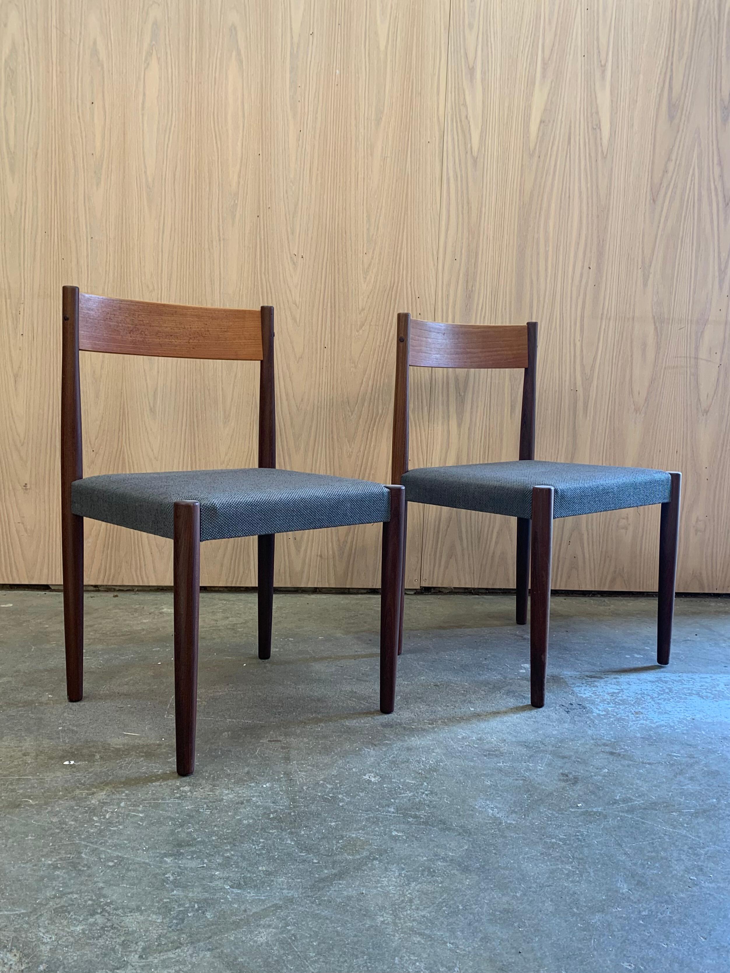 Mid-Century Modern Pair of 1960s Danish Teak Dining Chairs by Frem Rojle For Sale