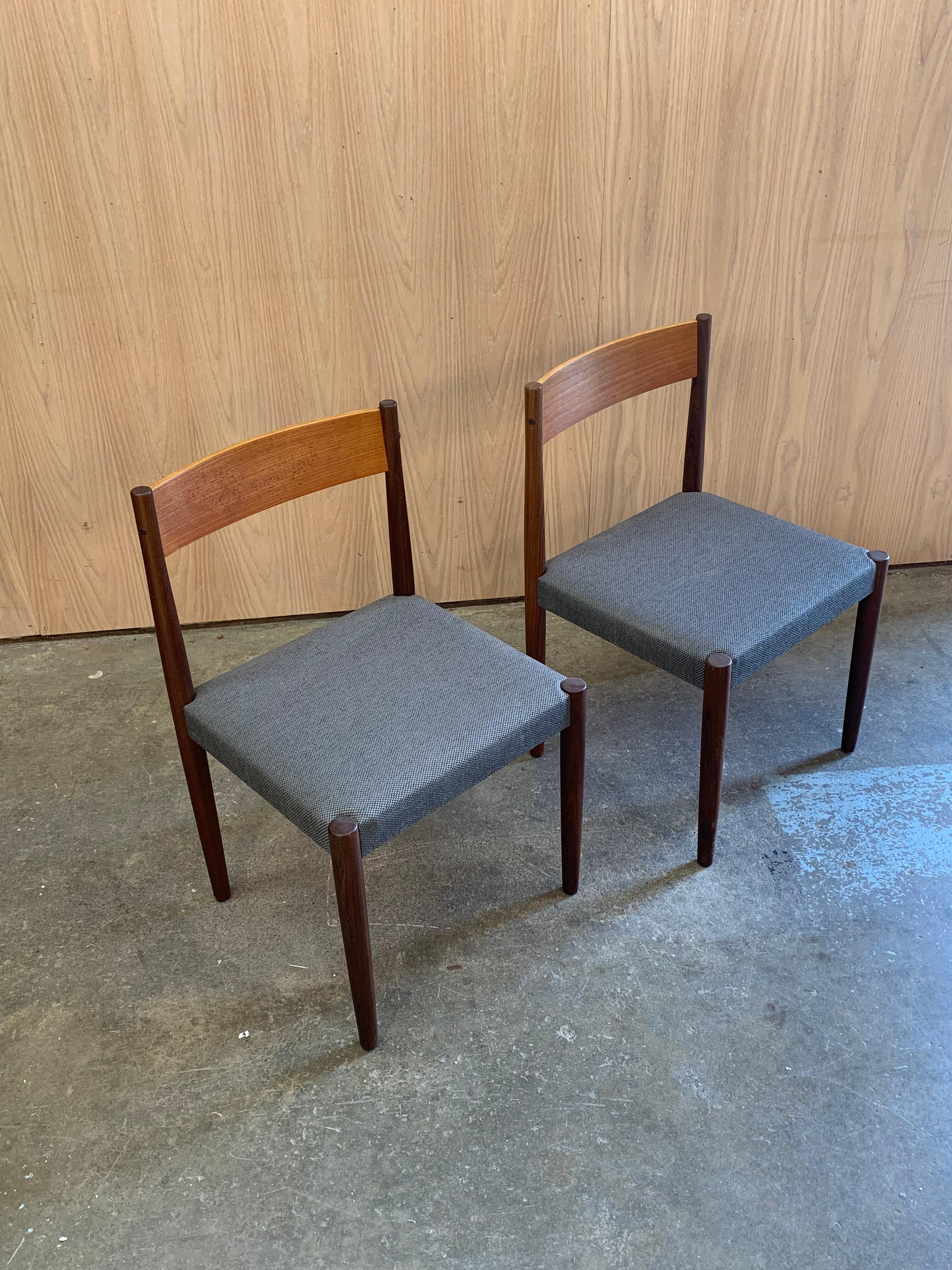 Mid-20th Century Pair of 1960s Danish Teak Dining Chairs by Frem Rojle For Sale