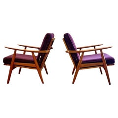 Coppia di sedie da salotto in teak danesi degli anni '60 di Hans Wegner