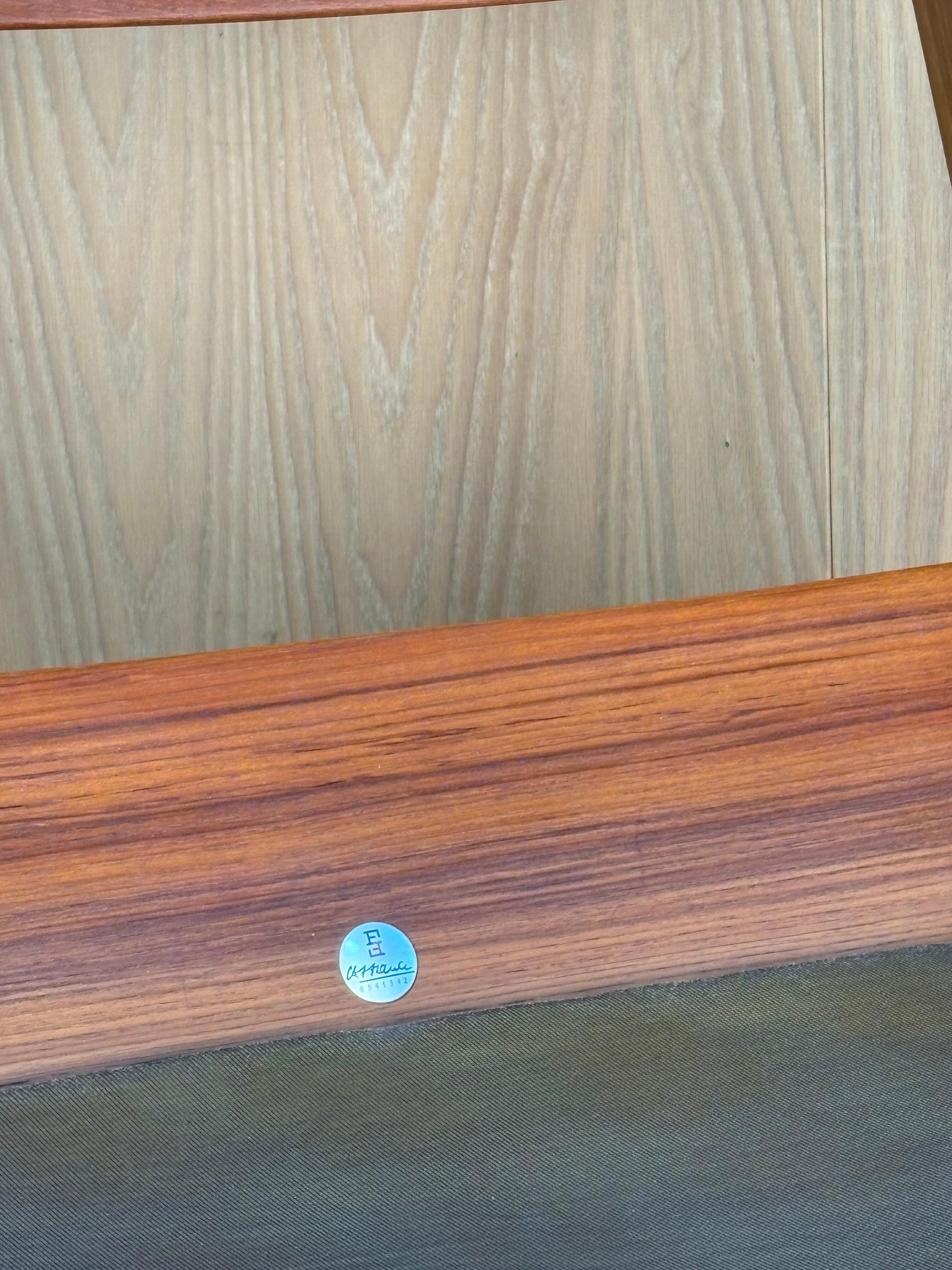 Paar dänische Teakholz-Lounge-Stühle von Ole Wanscher aus den 1960er Jahren im Angebot 4
