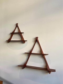 Pair of 1960s Danish Teak Wall Mounted Shelves