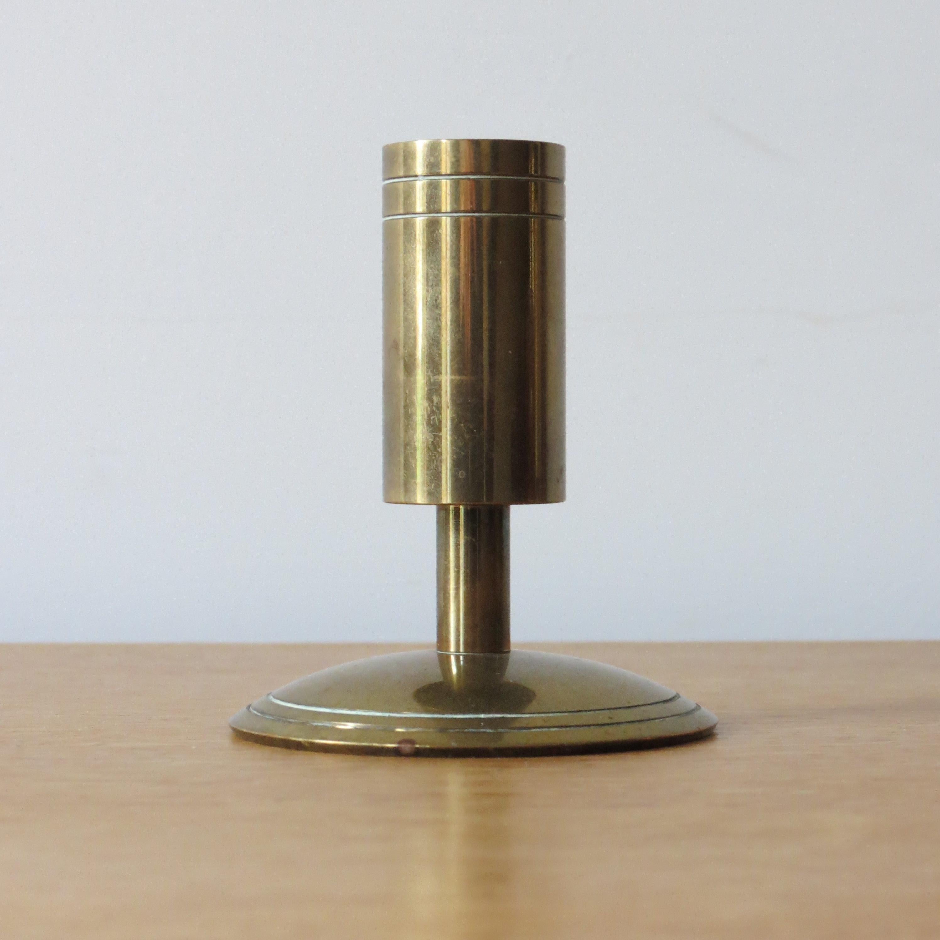 Mid-Century Modern Pair of 1960s DanPresent Danish Brass Candle Holders