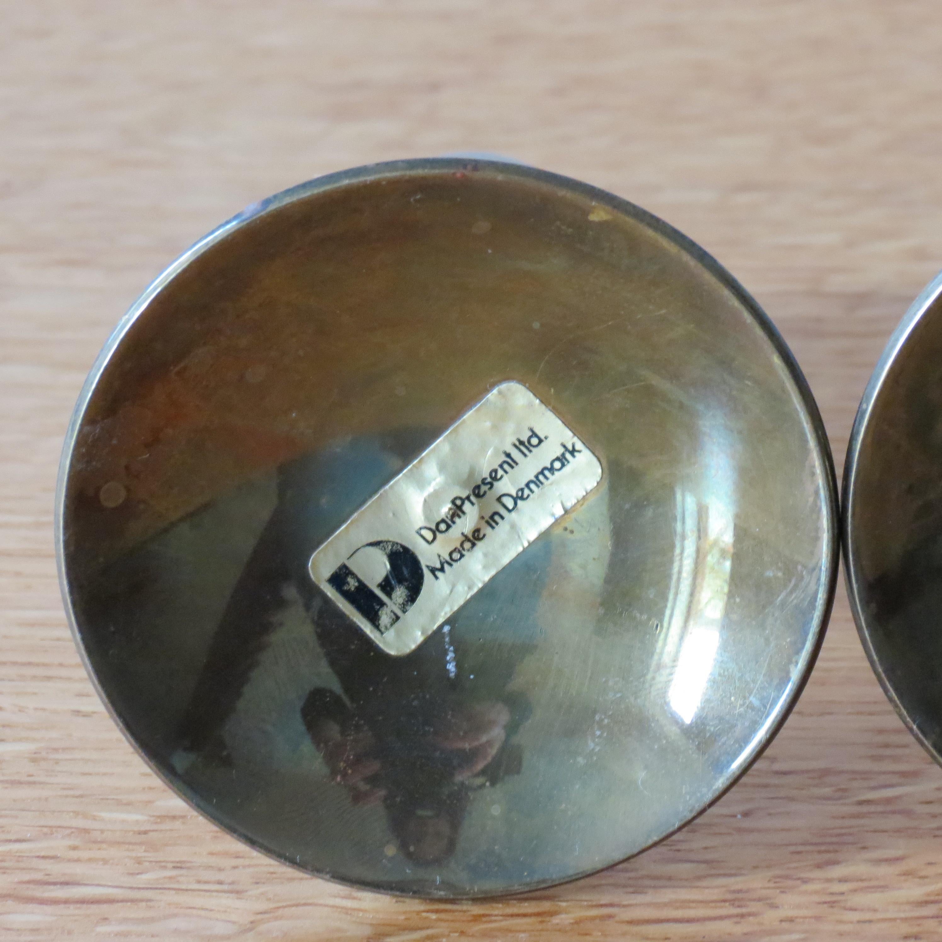 20th Century Pair of 1960s DanPresent Danish Brass Candle Holders