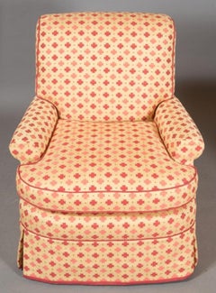 Pair of 1960s Decorative Upholstered Swivel Lounge Chairs