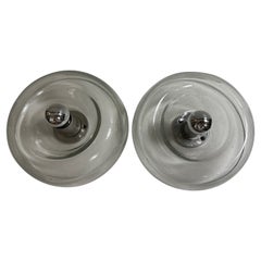 Pair of 1960s Donut Wall Lights or Flush Mounts Kalmar, Austria vintage