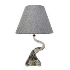 Pair of 1960s Doyen Clear Glass Table Lamps