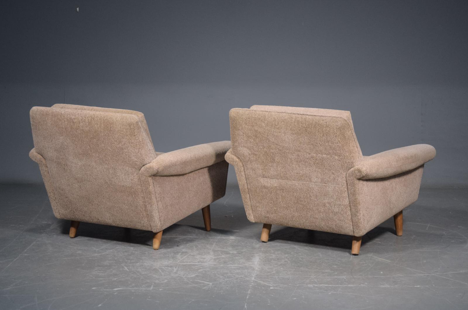 Danish Pair of 1960s Easy Lounge Chairs Model Diplomat by Aage Christiansen for ERAN