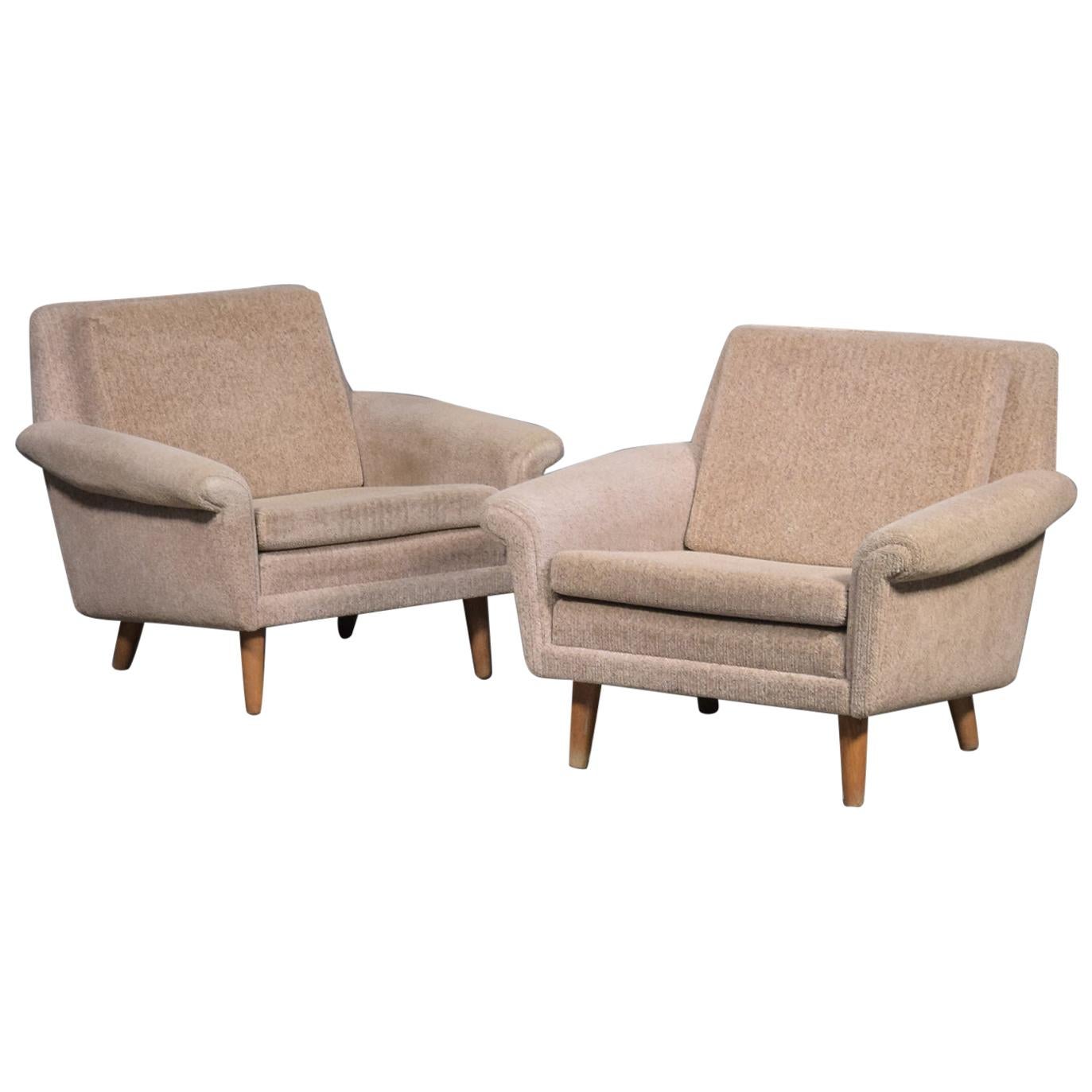 Pair of 1960s Easy Lounge Chairs Model Diplomat by Aage Christiansen for ERAN