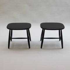 Coppia di sgabelli ebanizzati degli anni '60 di Imari Tapiovaara per Hagafors Sweden