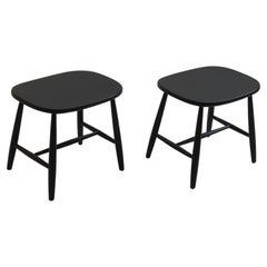 Pair of 1960s Ebonized stools by Imari Tapiovaara for Hagafors Sweden