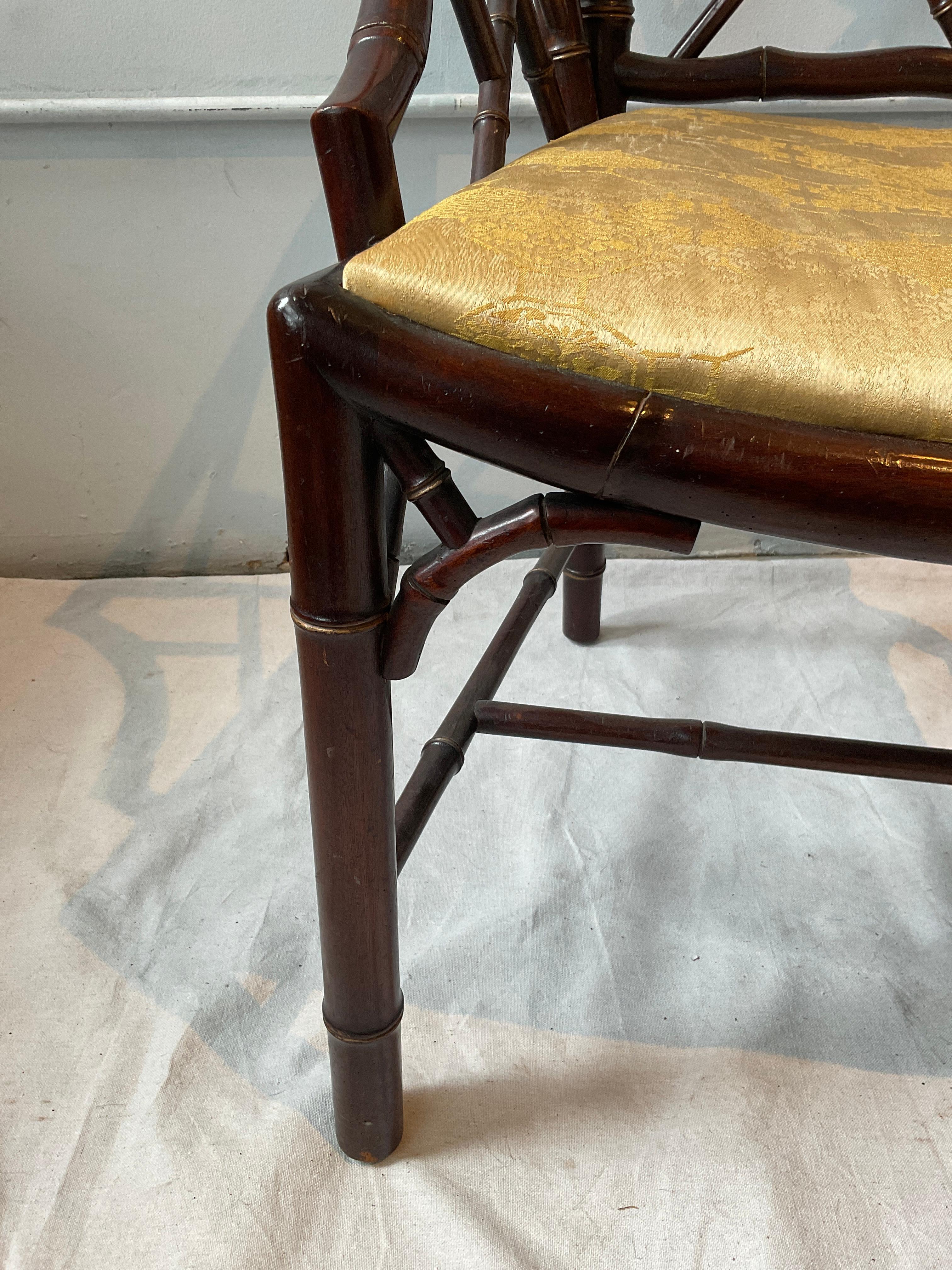 Coppia di poltrone in finto bambù Wood degli anni '60 in vendita 4