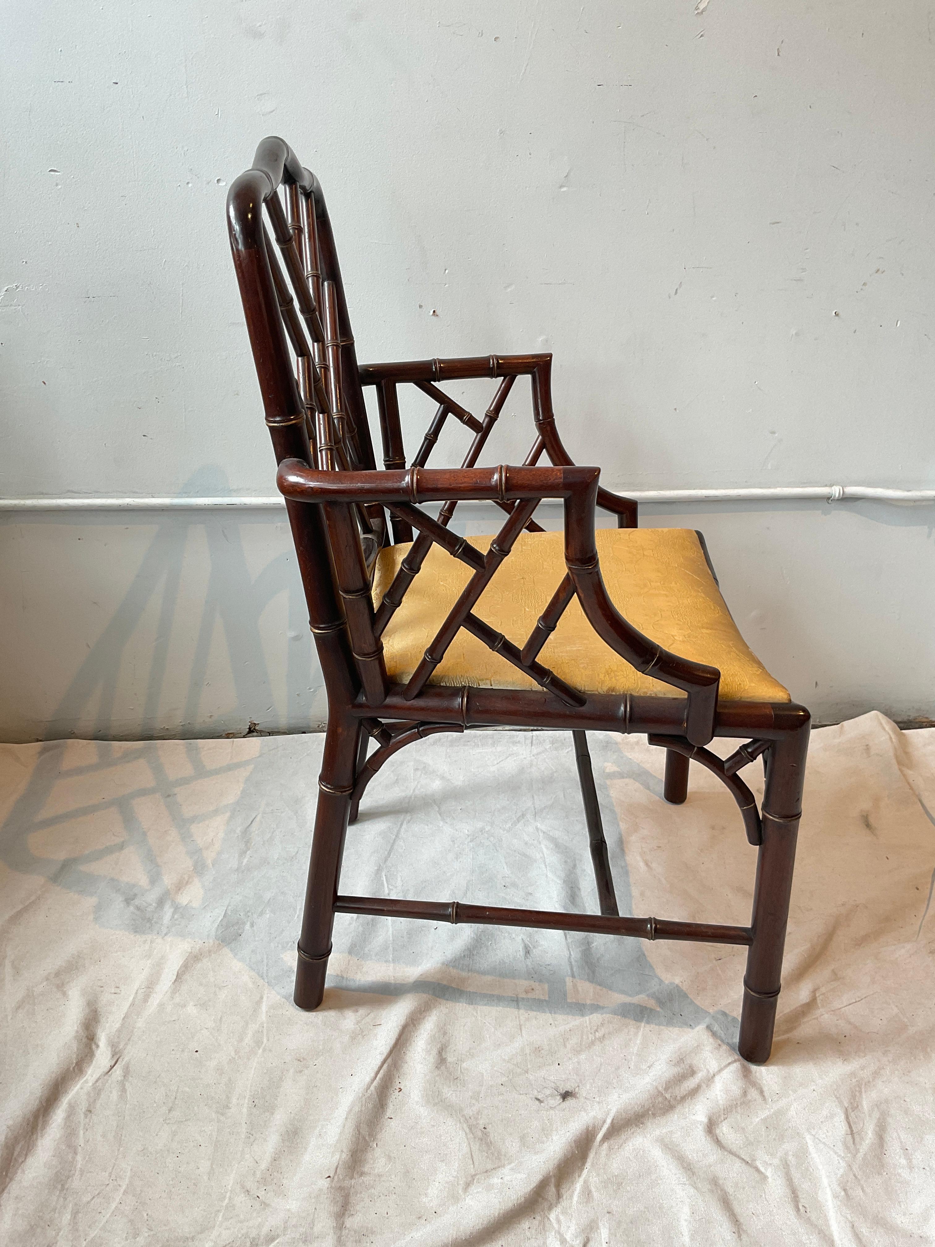 Coppia di poltrone in finto bambù Wood degli anni '60 in vendita 1