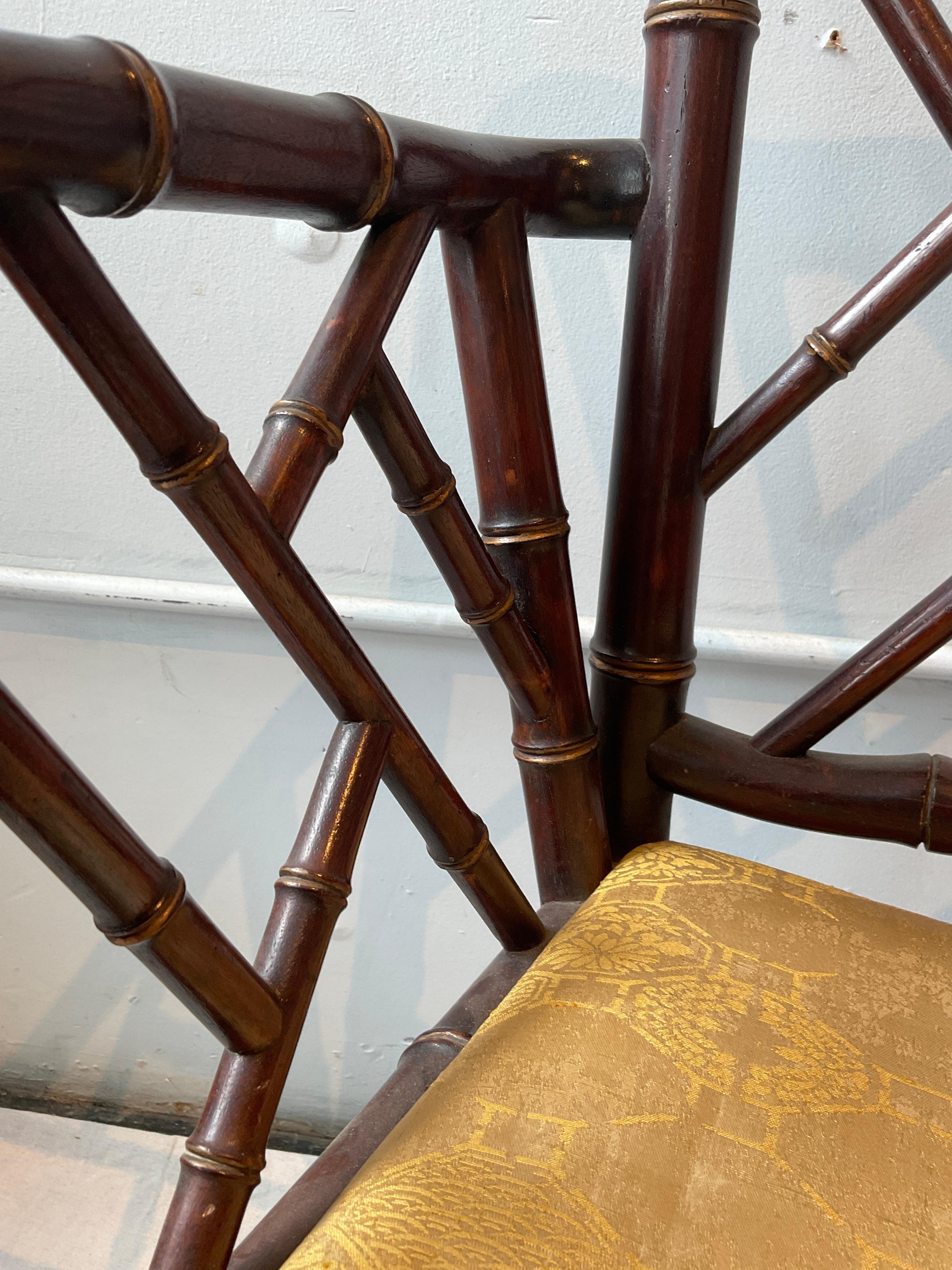 Coppia di poltrone in finto bambù Wood degli anni '60 in vendita 3