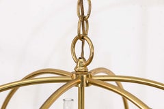Pair of 1960s Feldman Brass Glass and Lucite Mid Century Modern Chandeliers