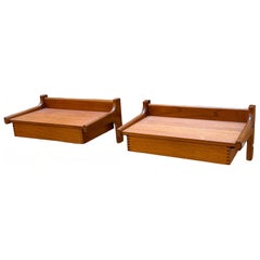 Pair of 1960s Floating Teak Nightstands by Børge Mogensen for Søborg Møbler