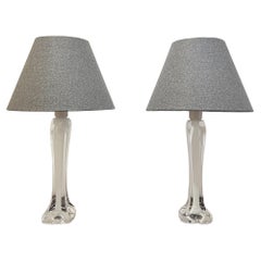 Pair of 1960s Flygsfors White Table Lamps