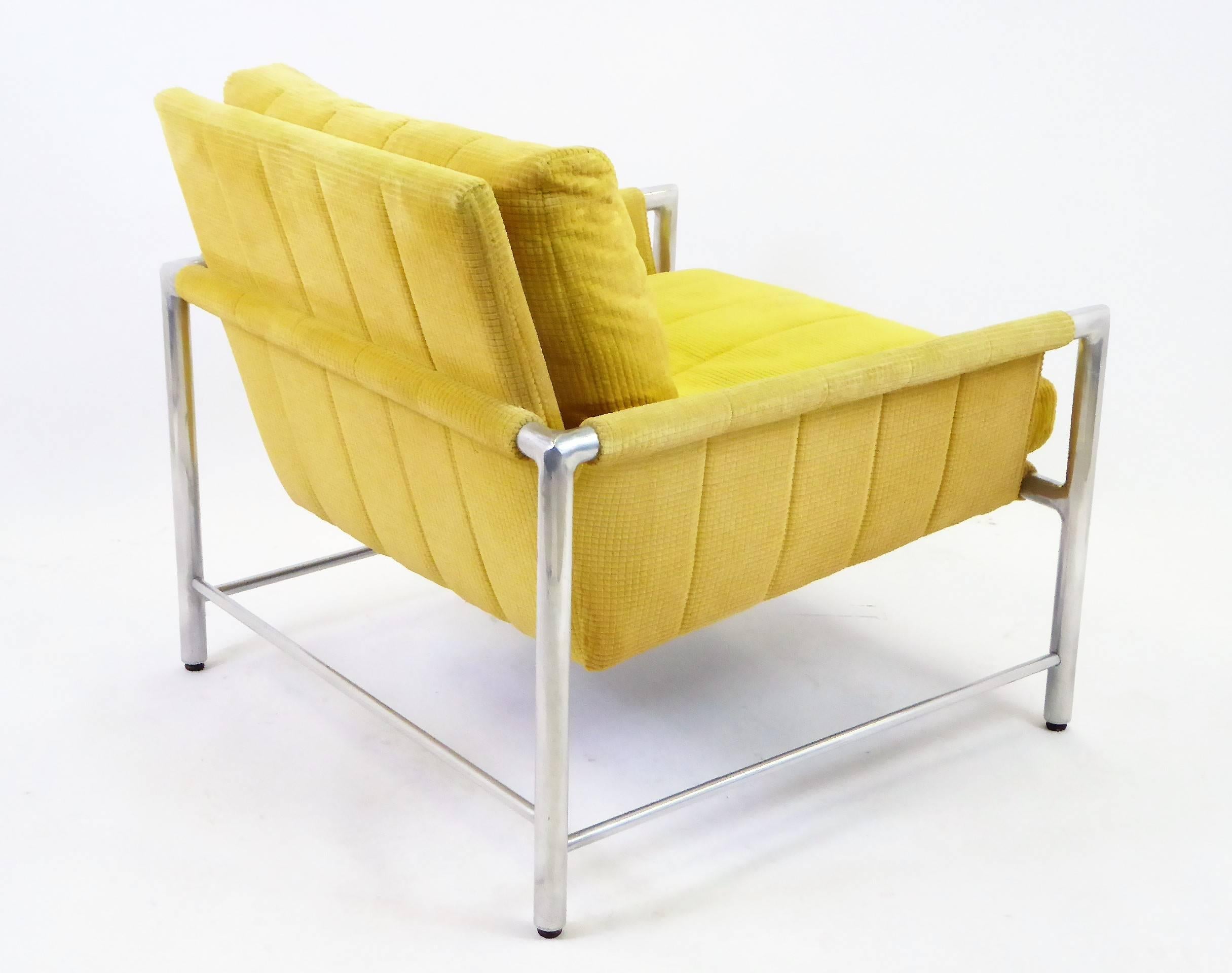 Aluminum Pair of 1960s Founders Furniture Lounge Chairs in the Style of Harvey Probber