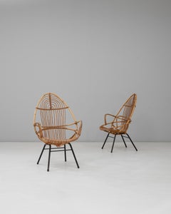Pair of 1960s French Bamboo Lounge Chairs