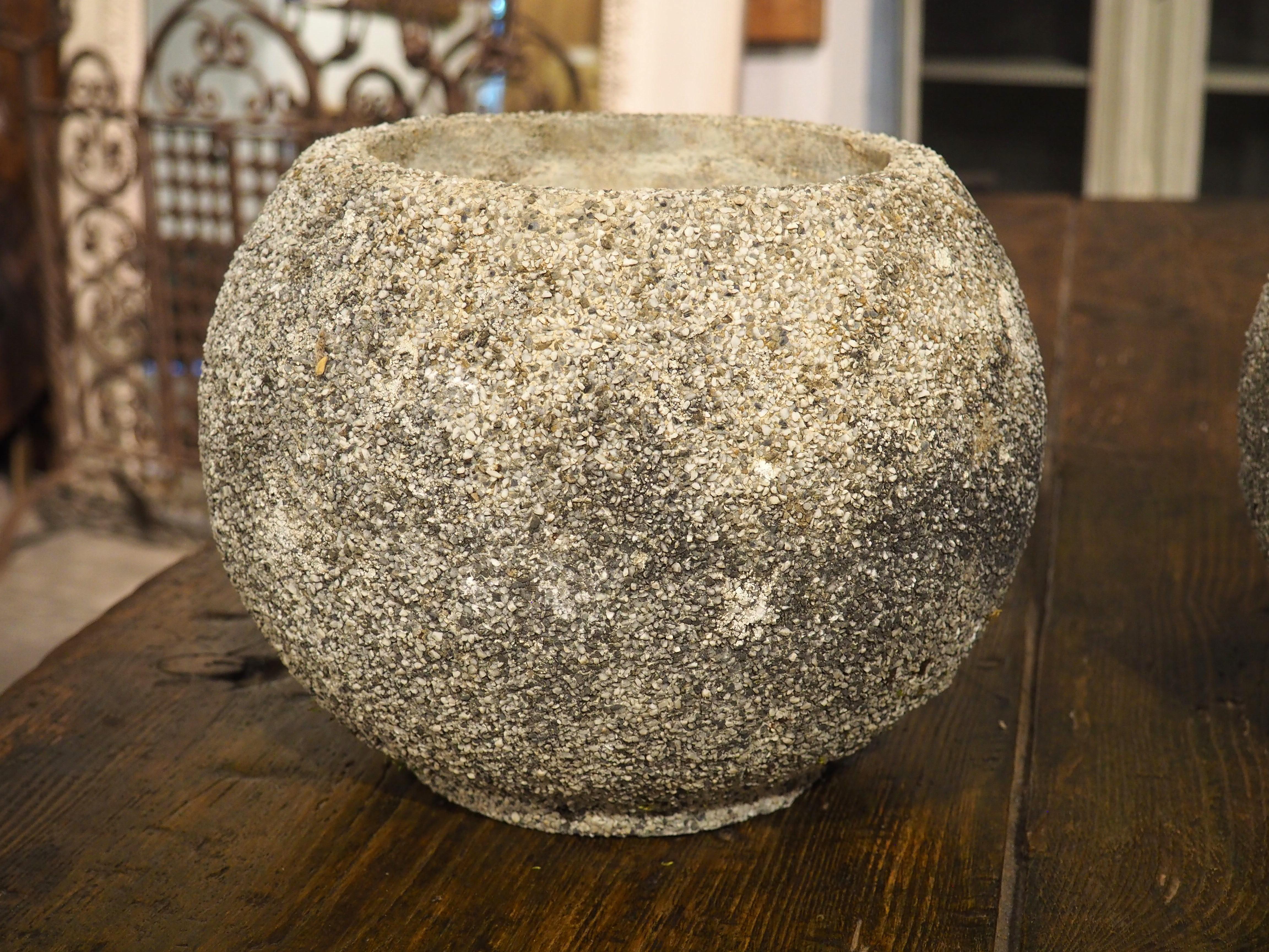 Pair of 1960’s French Boule Form Spherical Jardiniere Planters 1