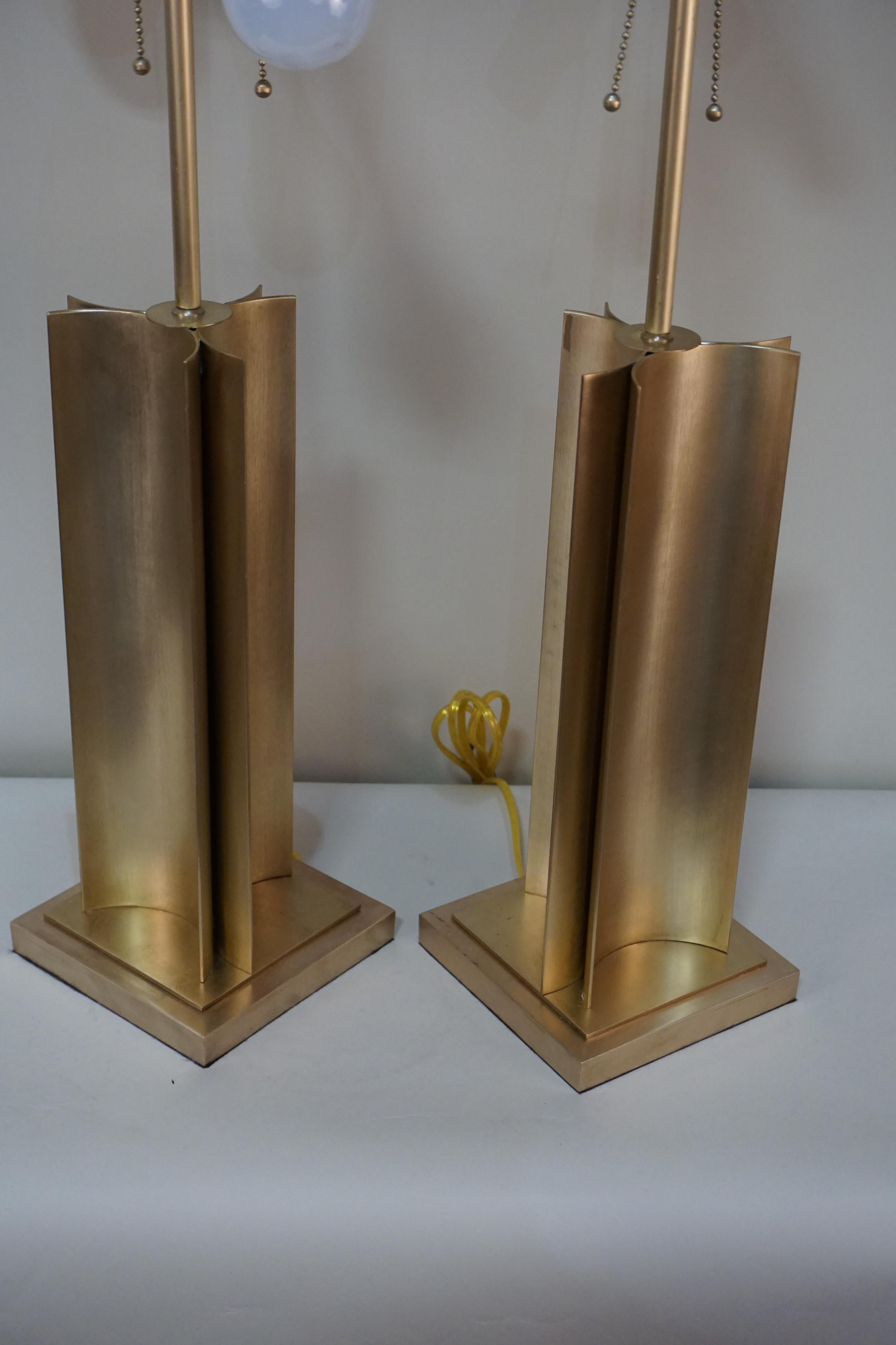 Pair of 1960s French Bronze Table Lamps 1