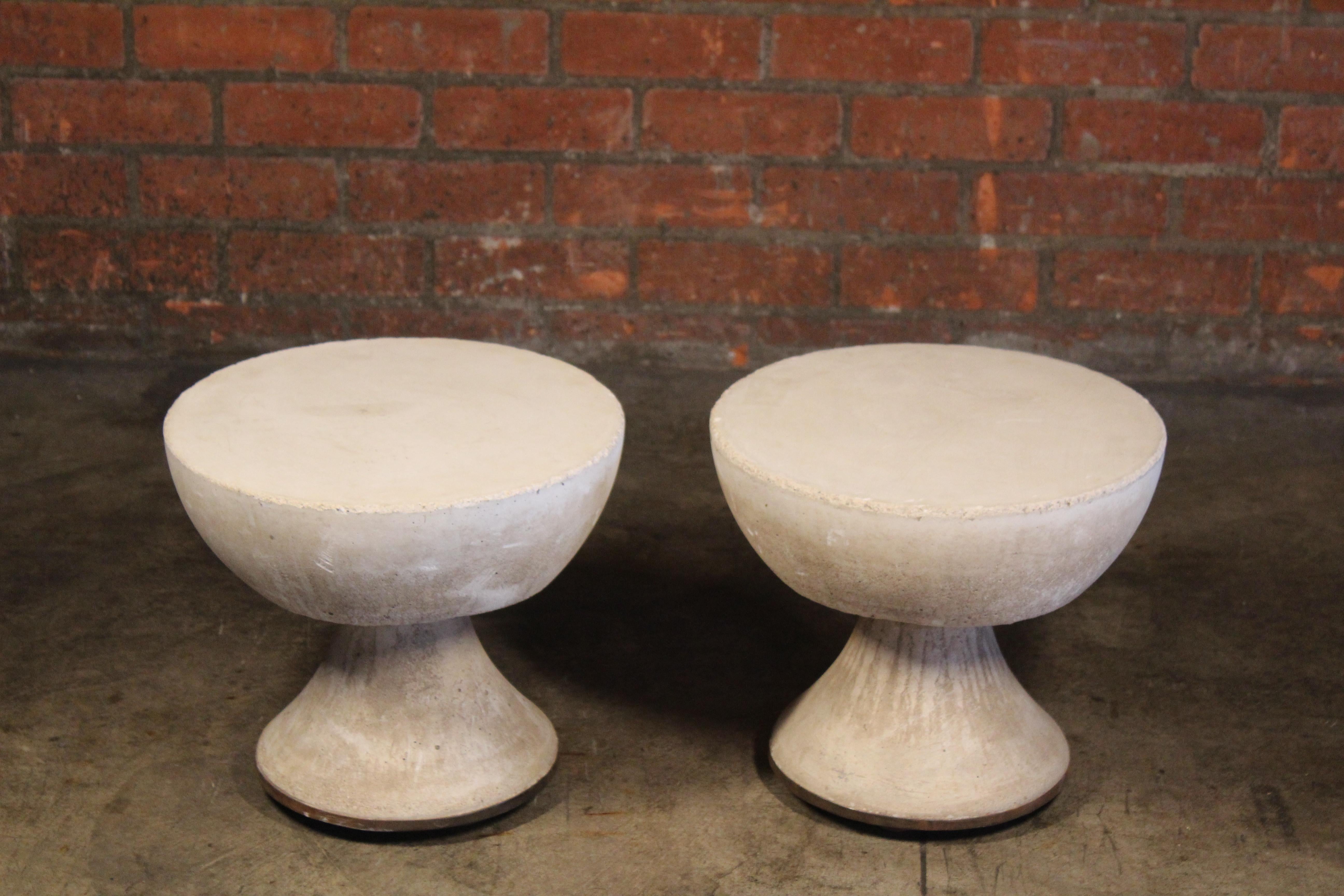 Mid-Century Modern Pair of 1960s French Cast Concrete Side Tables