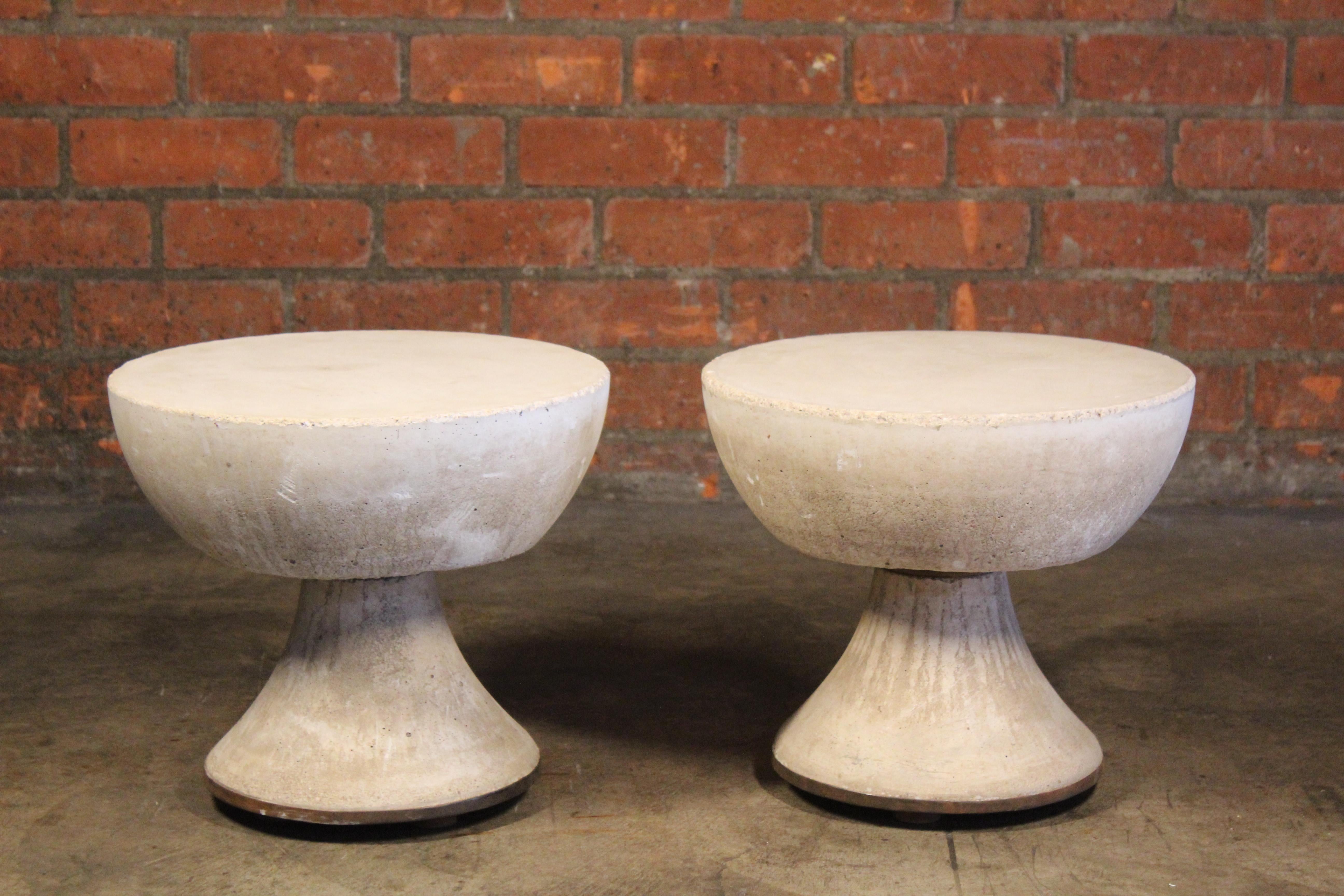 Pair of 1960s French Cast Concrete Side Tables In Good Condition In Los Angeles, CA