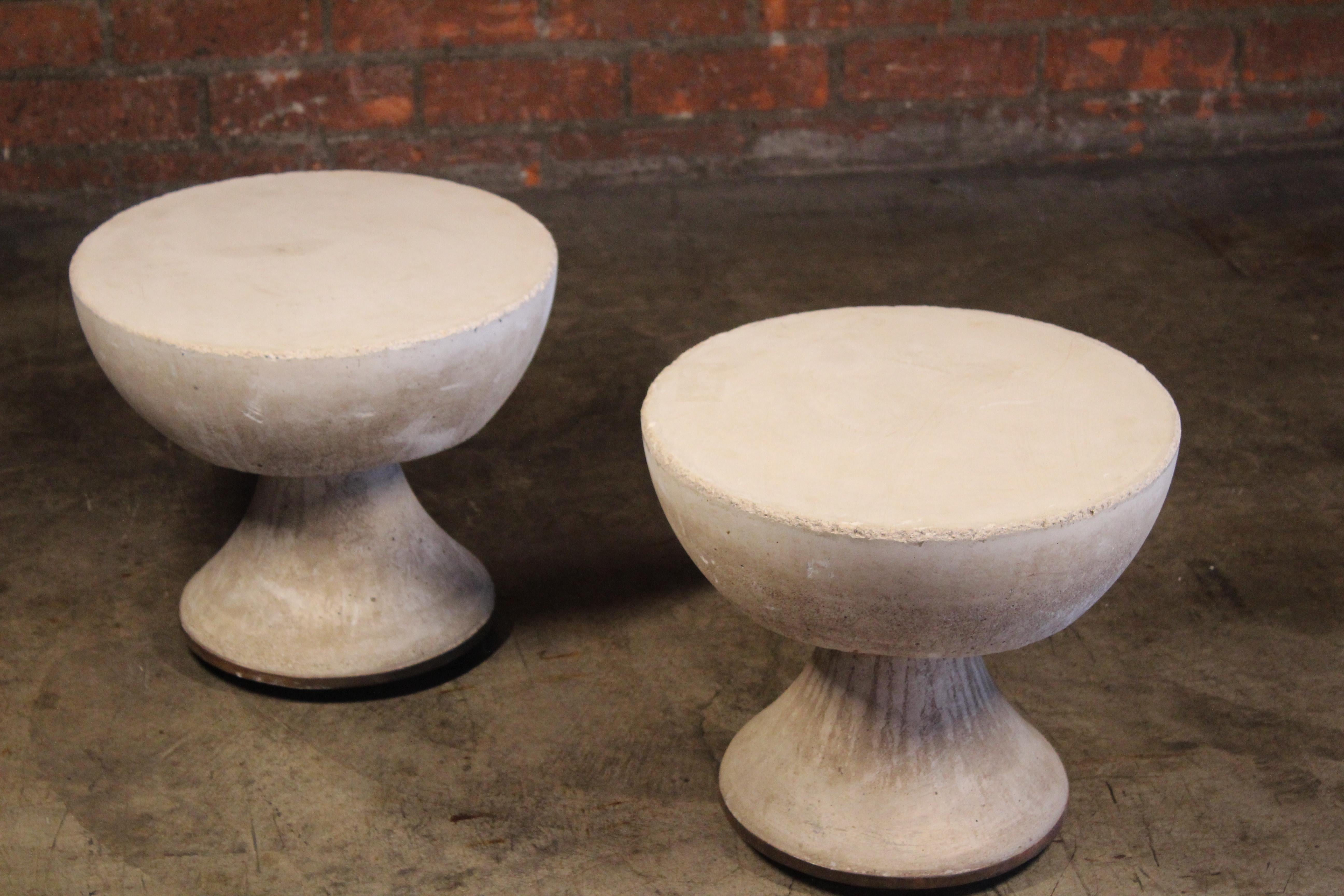 Mid-20th Century Pair of 1960s French Cast Concrete Side Tables