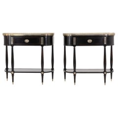 Pair of 1960s French Ebonized Console Tables