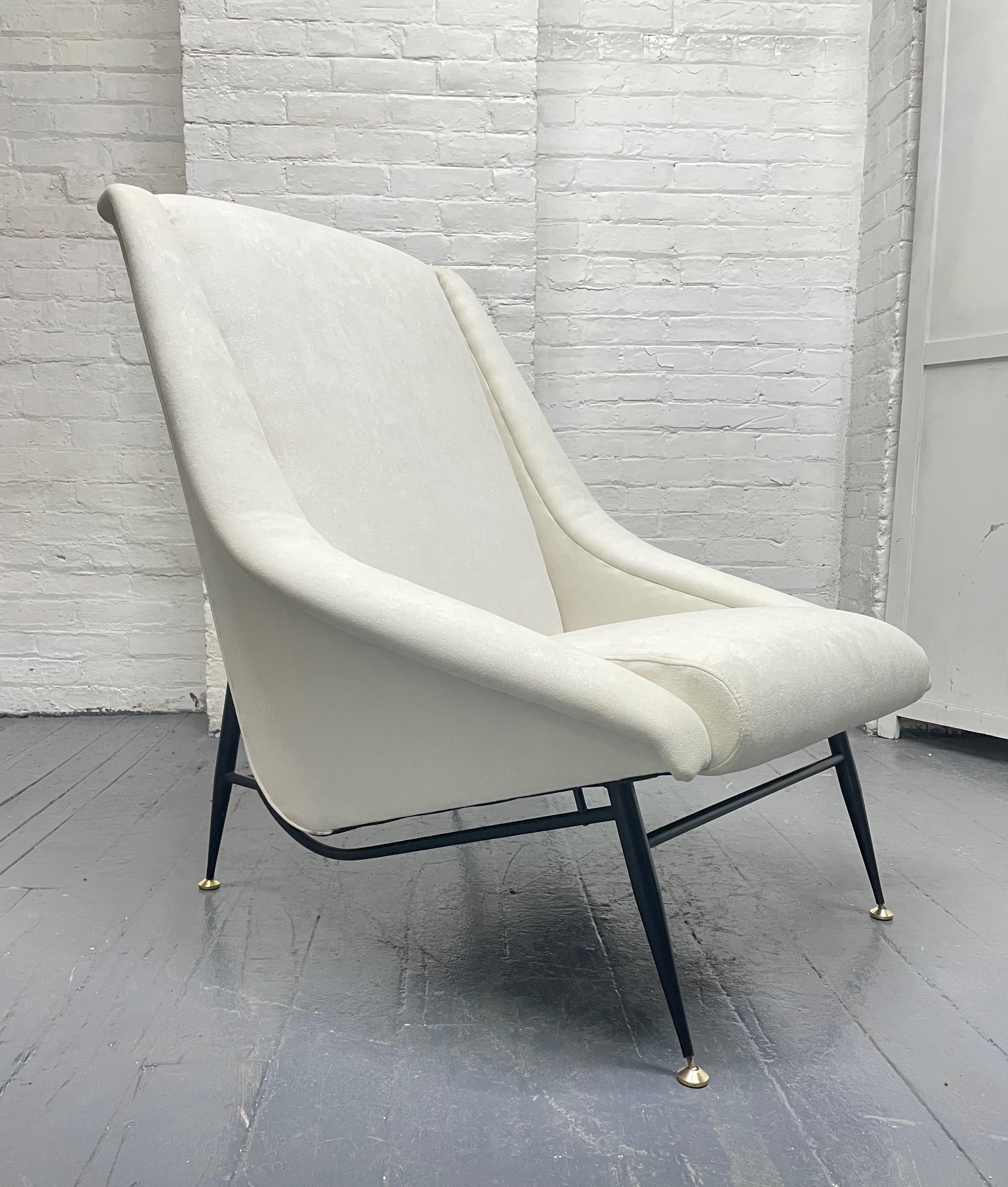 Enameled Pair of 1960s French Lounge Chairs by Henri Caillon for Erton