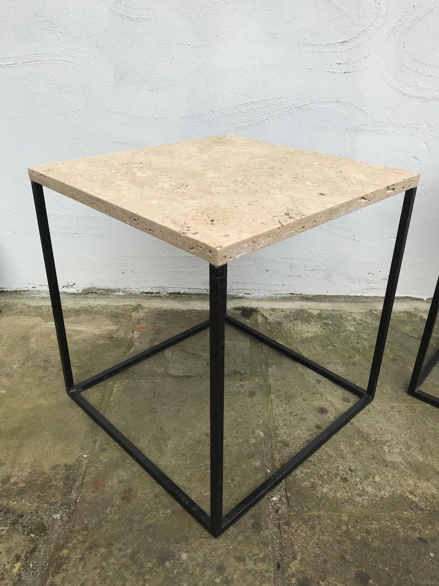 Mid-Century Modern Pair of 1960s French Side Tables For Sale