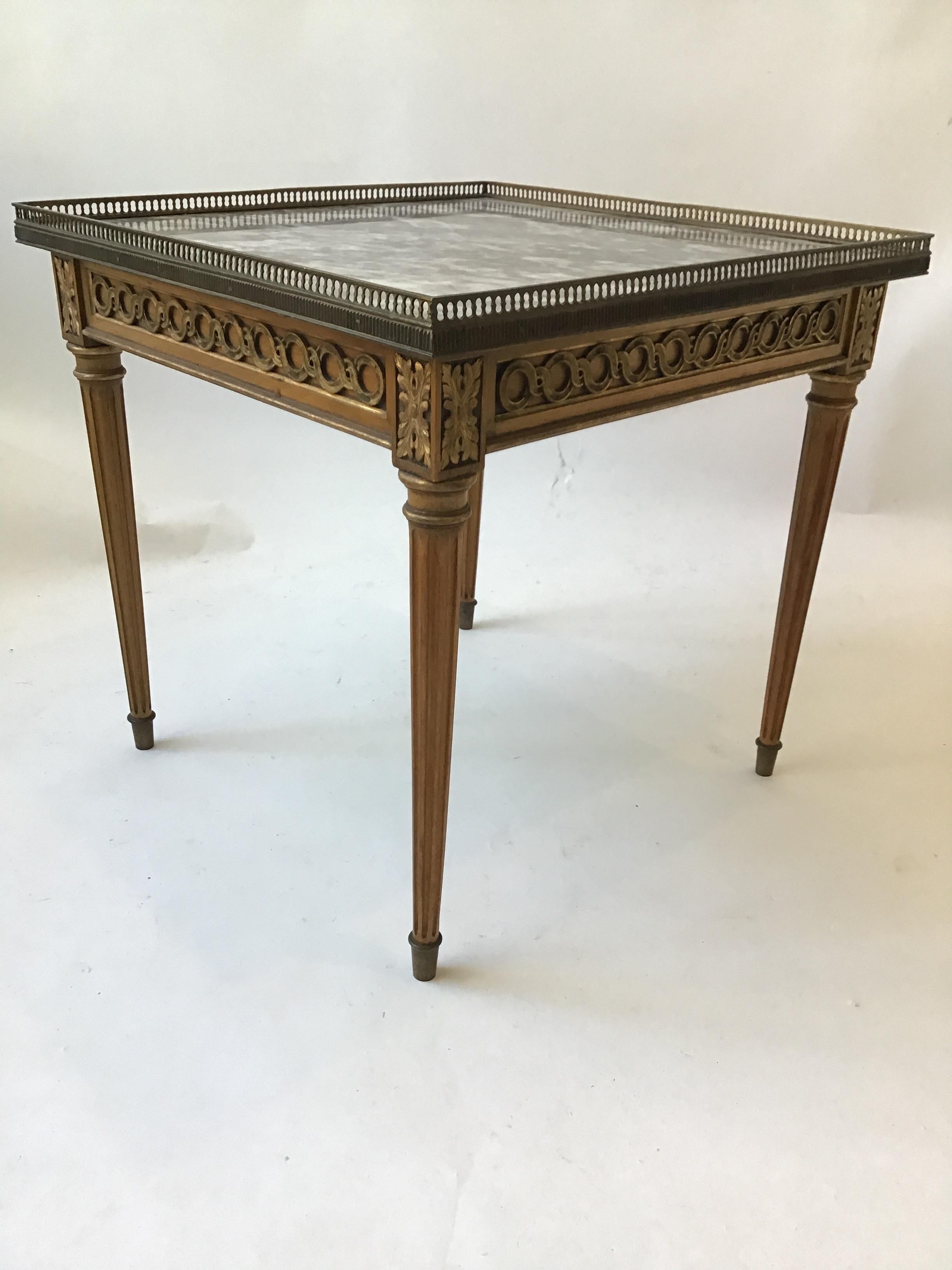 Pair of 1960s French Style Louis XVI Marble-Top Side Tables 2