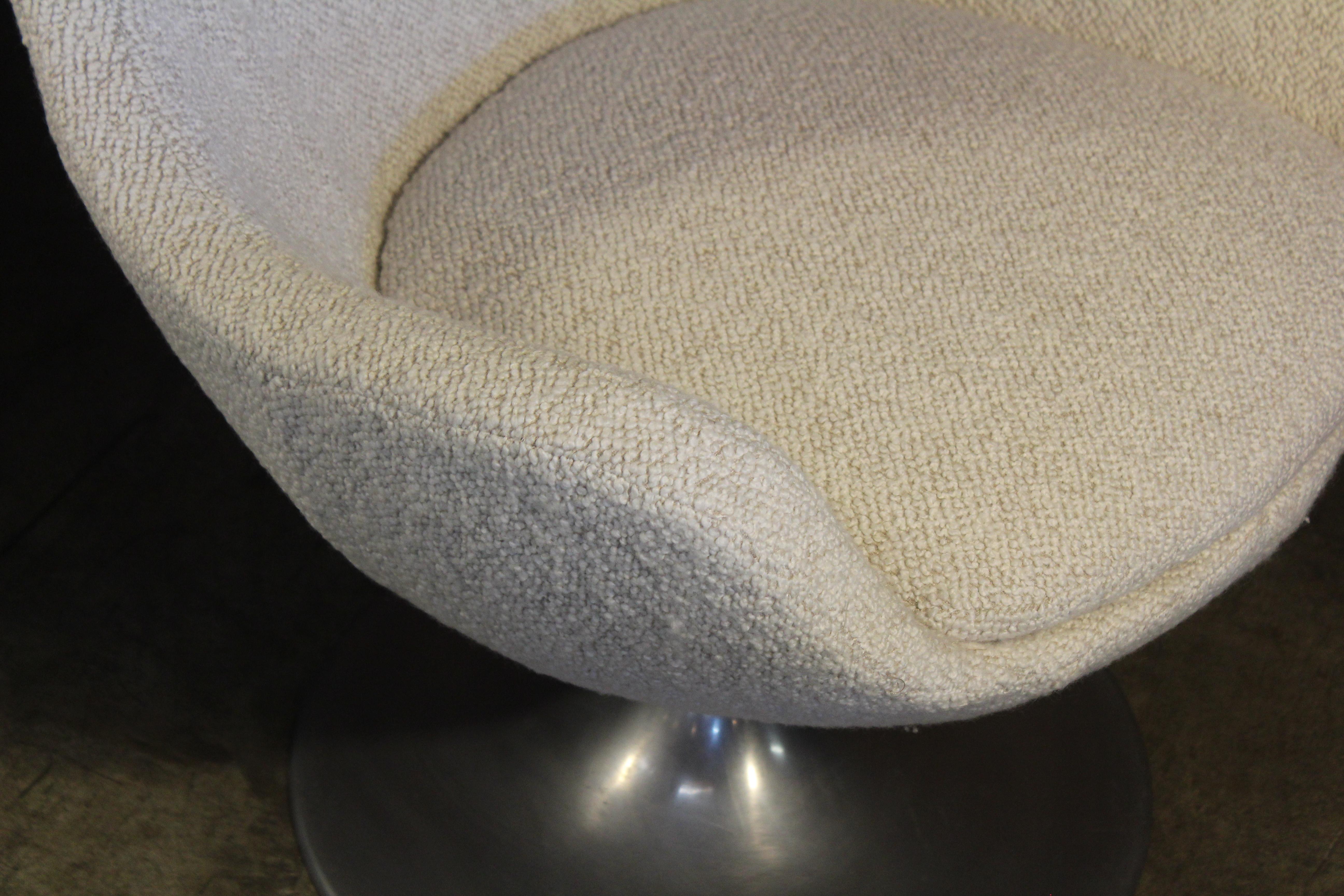 Pair of Pierre Guariche Swivel Chairs in Pierre Frey Boucle 4