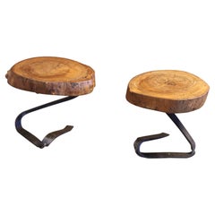 Pair of 1960s French Wood Side Tables