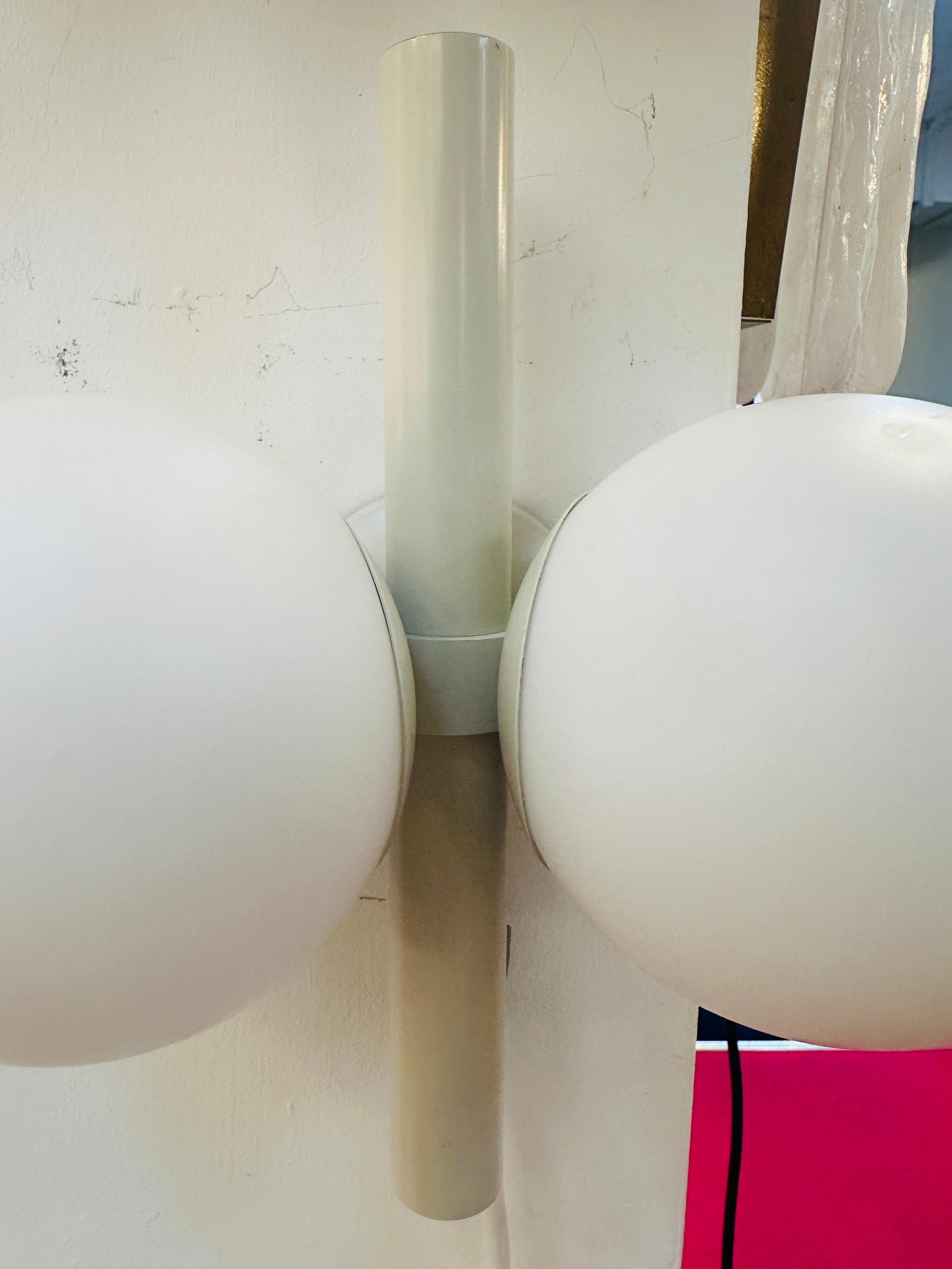 Pair of 1960s German Kaiser Leuchten Opaline Globe Wall Lights or Sconces For Sale 11
