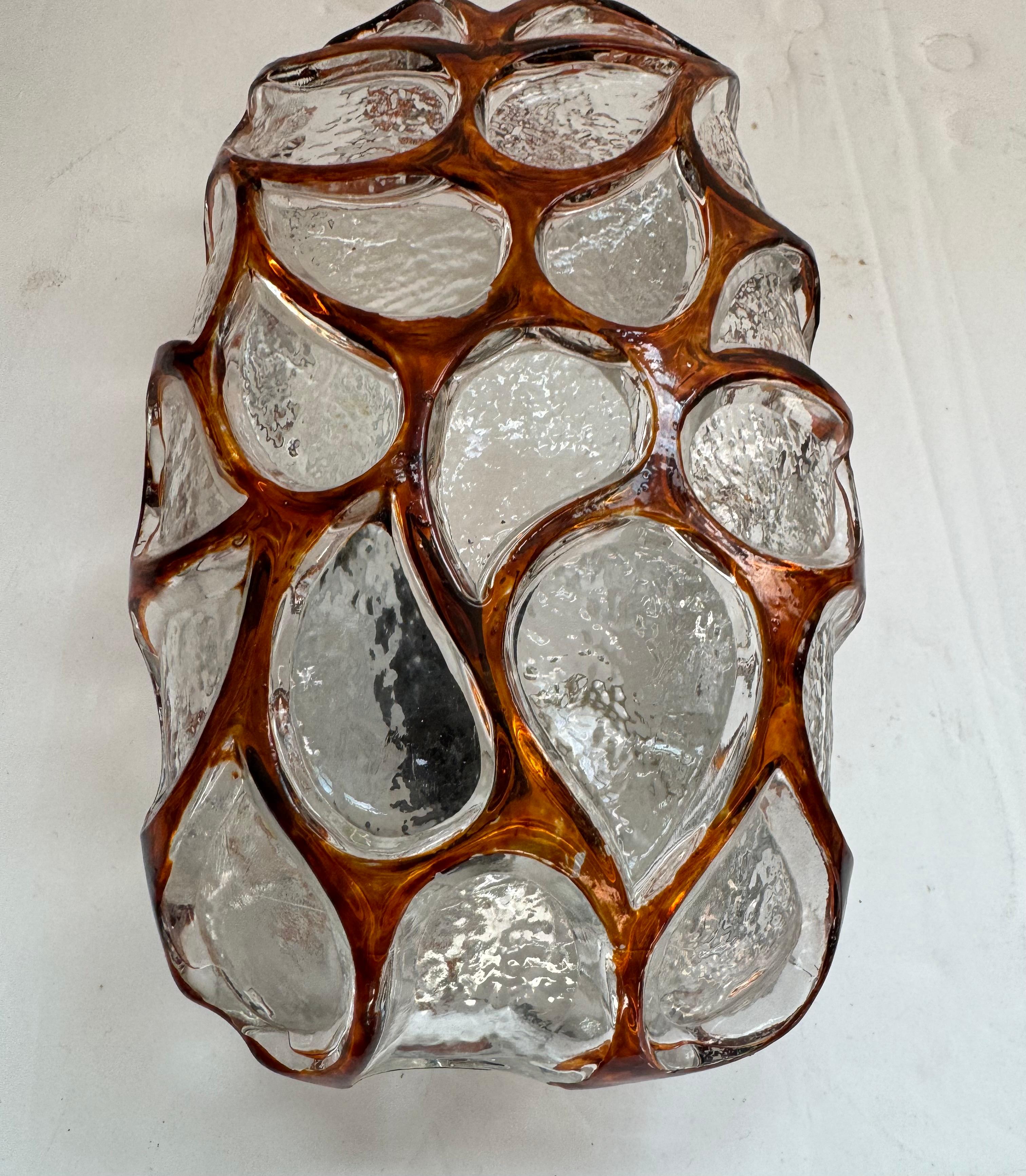 Pair of 1960s German Hillebrand Glass Mid Century Wall Lamps For Sale 6