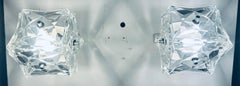 Pair of 1960s German Kinkeldey Prism Geometric Crystal Glass Wall Lights Sconces