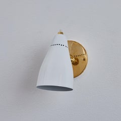 Pair of 1960s Giuseppe Ostuni Model #101 White Articulating Sconces for O-Luce
