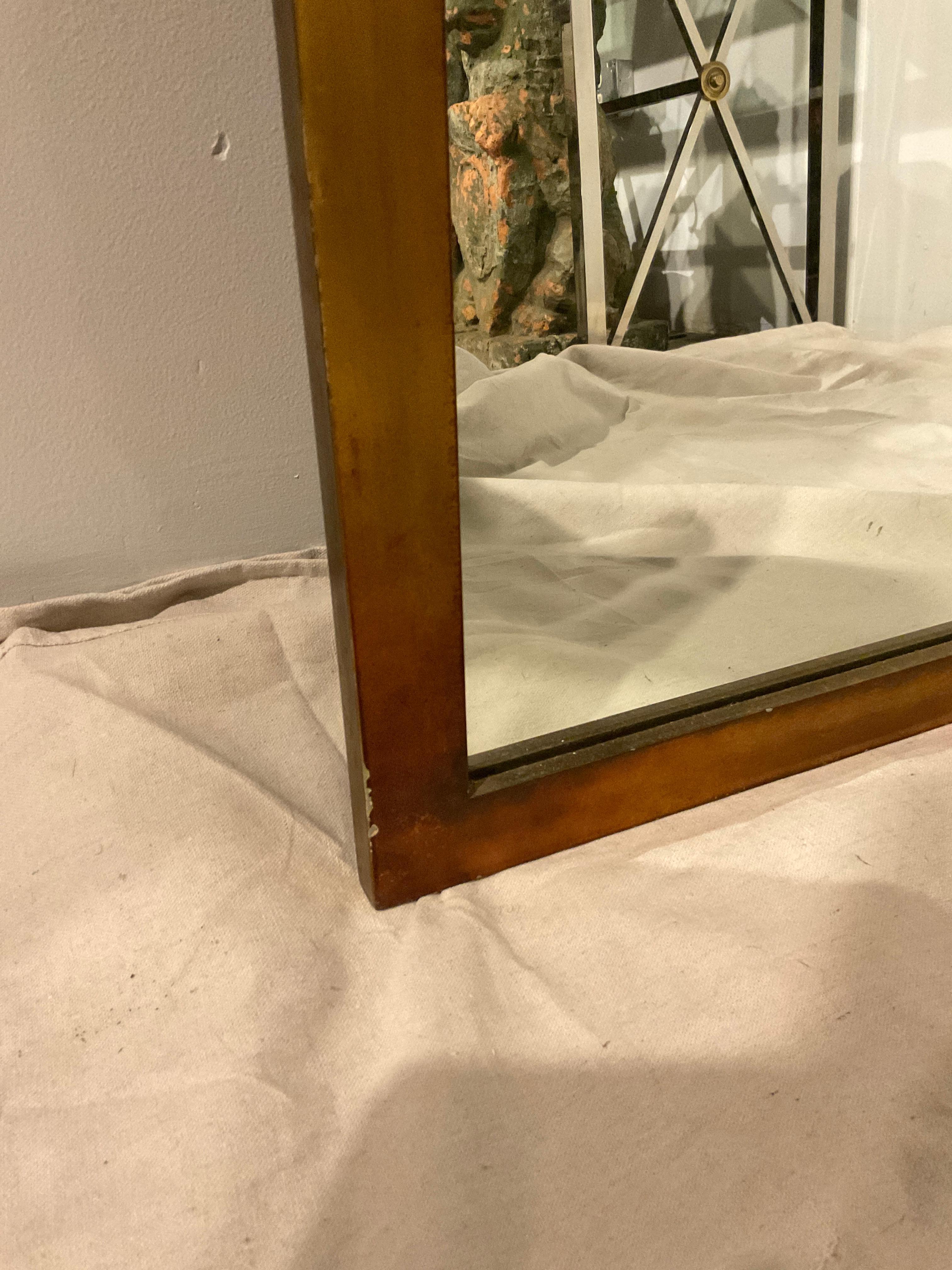 Pair of 1960s Gold Metallic Finish Wood Mirrors For Sale 2