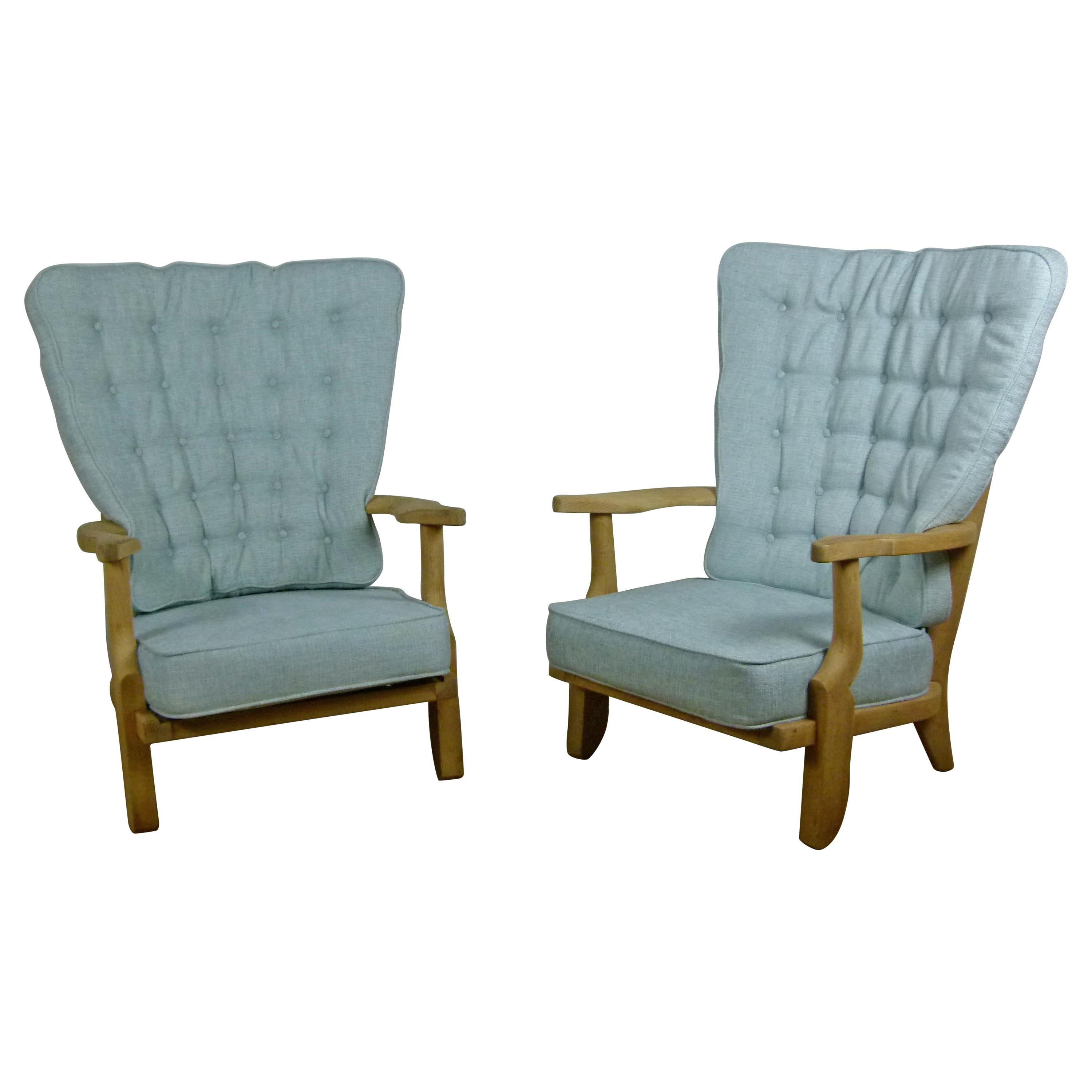 Pair of 1960s "Grand Rest" Armchairs by Guillerme et Chambron