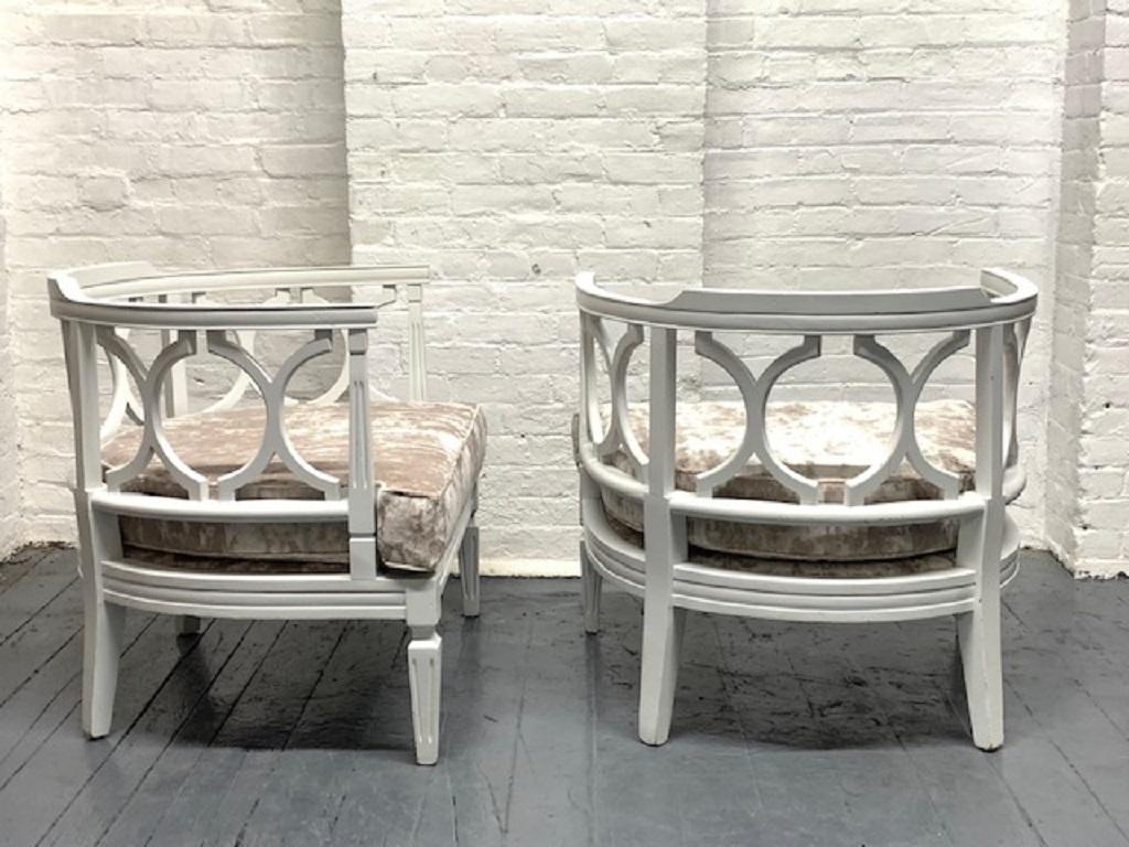 Mid-Century Modern Pair of 1960s Grosfeld House Style Side Chairs For Sale