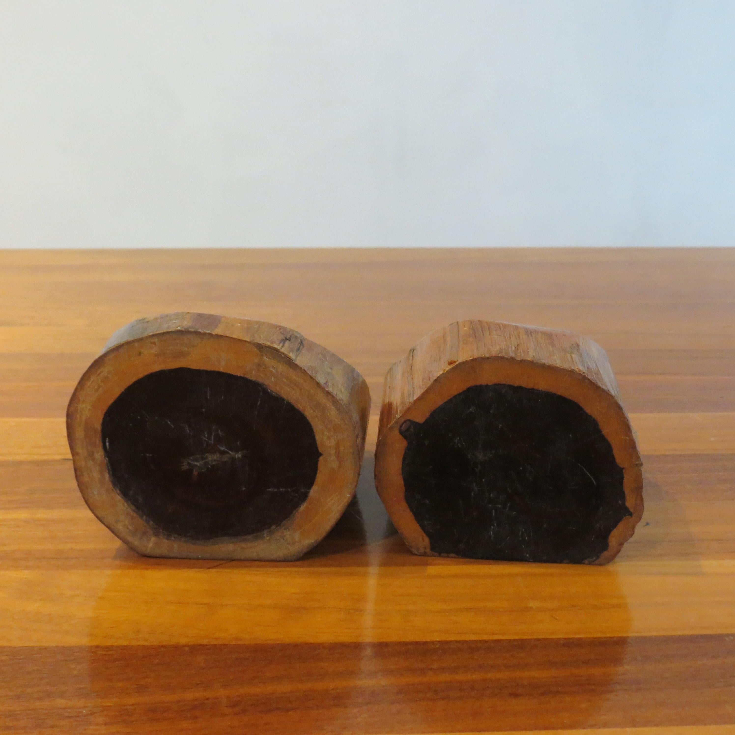 Pair of 1960s Hand crafted Sculptural Book Ends in Laburnum Wood 6