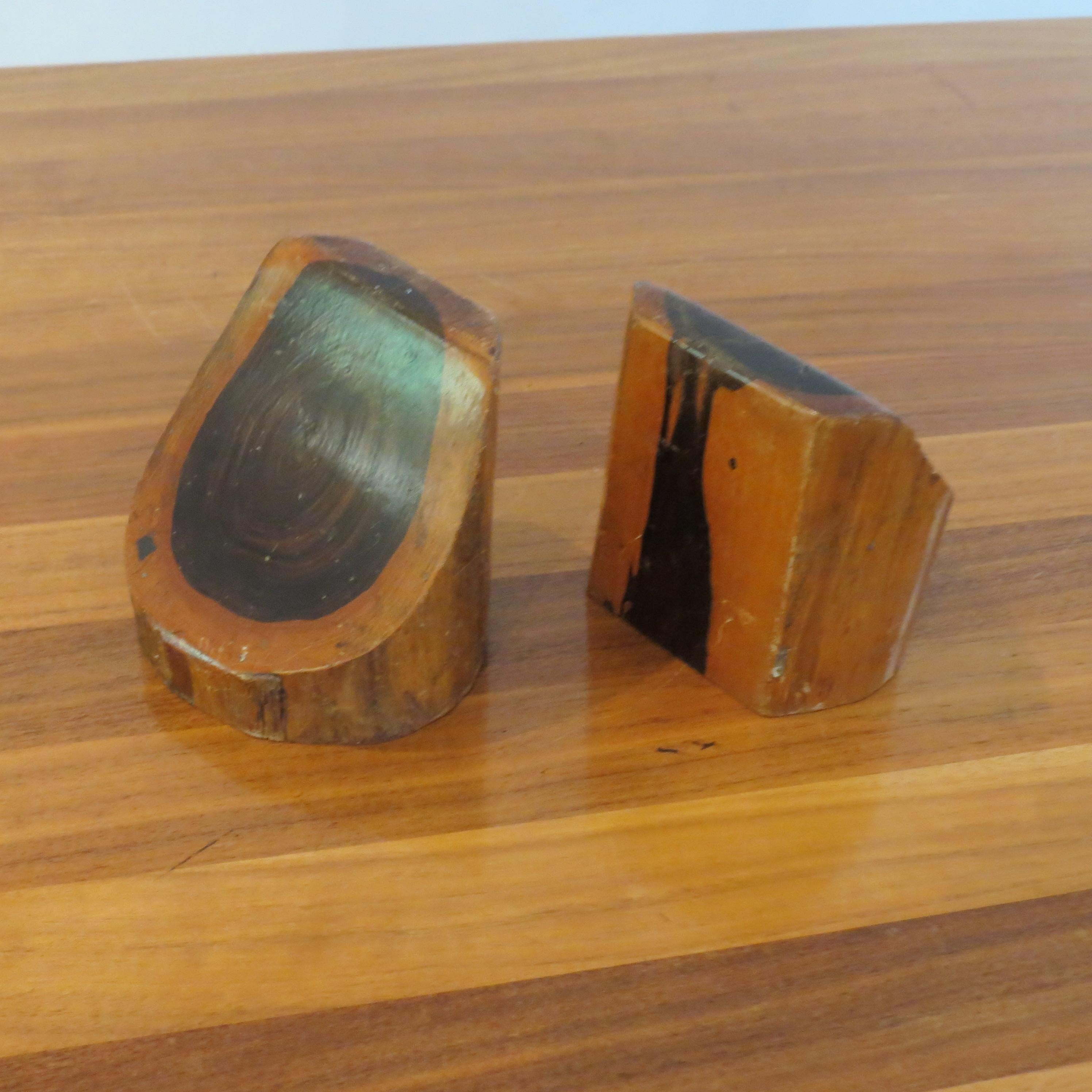 20th Century Pair of 1960s Hand crafted Sculptural Book Ends in Laburnum Wood