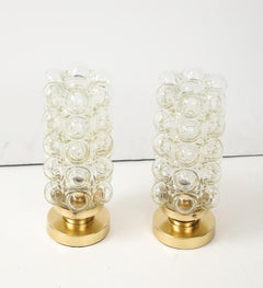 Pair of 1960's Helena Tynell  Clear Bubble Glass Lamps