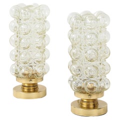 Pair of 1960's Helena Tynell  Clear Bubble Glass Lamps