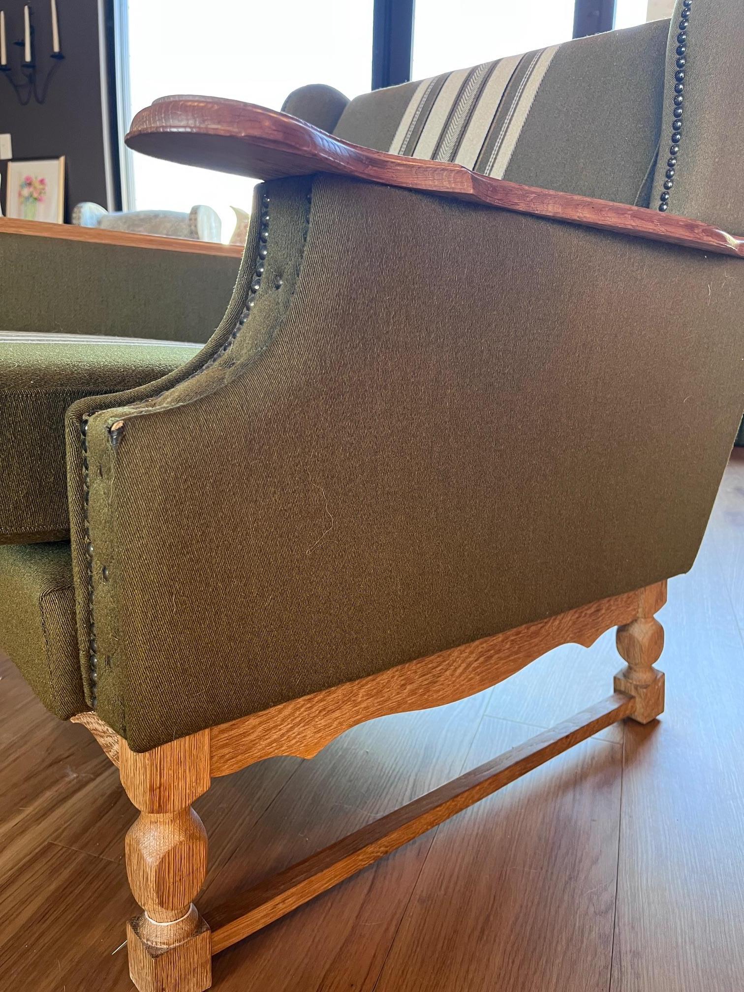 Mid-20th Century Pair of 1960s Henning Kjaernulf Attributed Oak Lounge Chairs