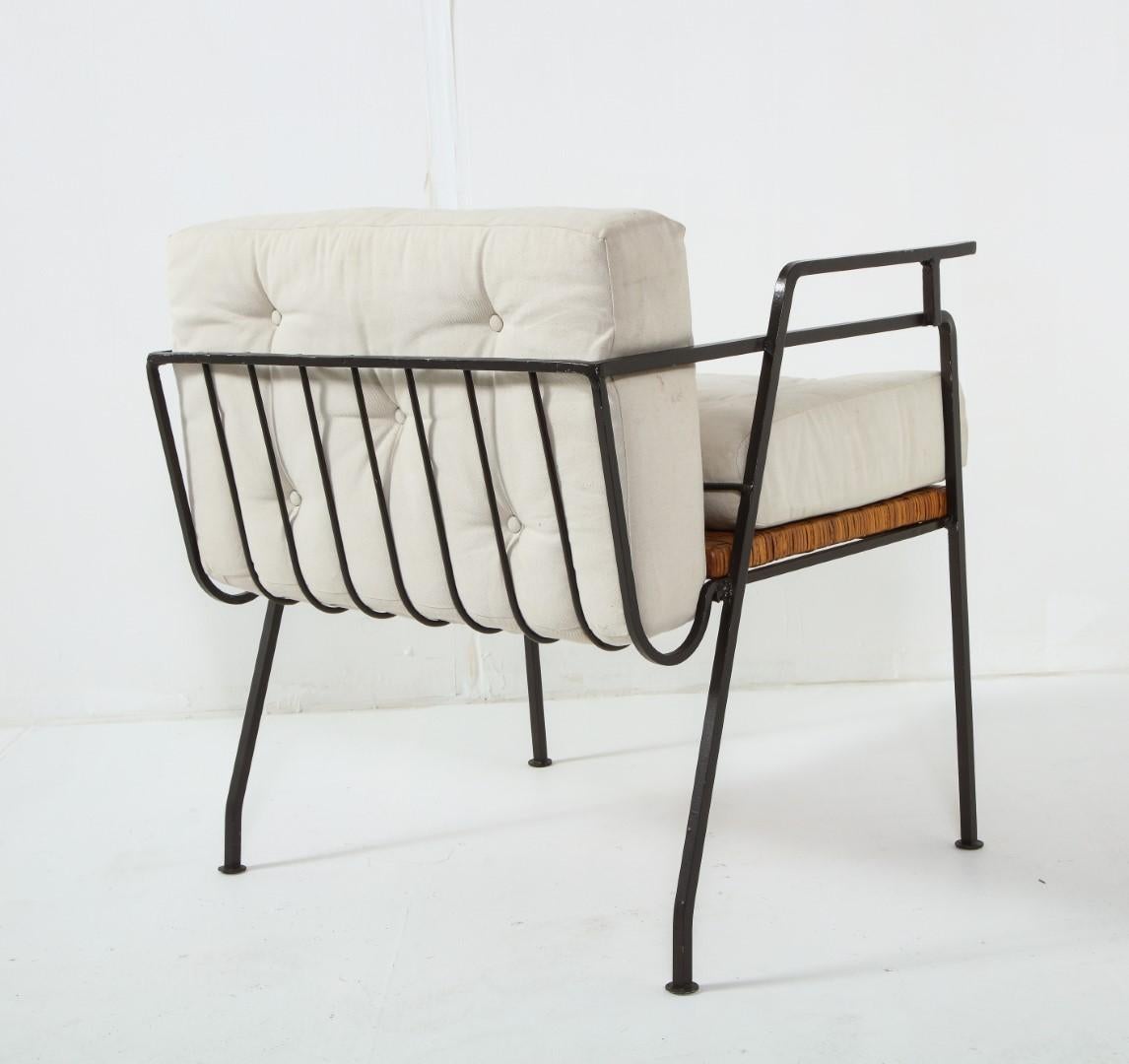 Pair of 1960s Iron and Cane Lounge Chairs by Maurizio Tempestini for Salterini 5