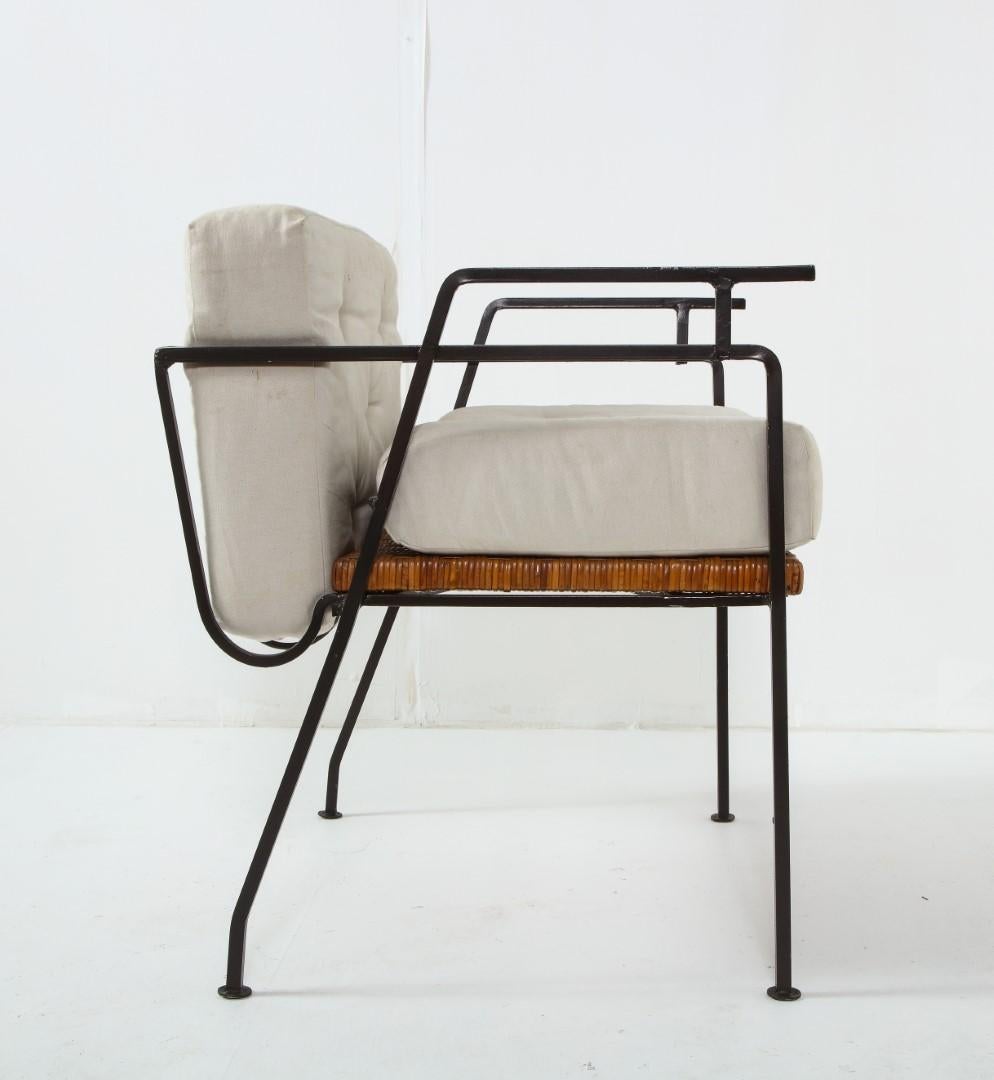 Pair of 1960s Iron and Cane Lounge Chairs by Maurizio Tempestini for Salterini 6